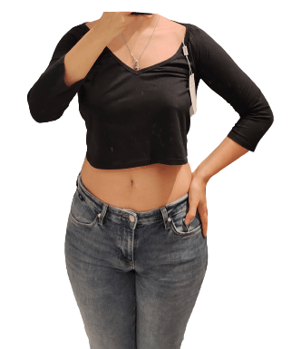 Alberta Ferretti Philosophy Di Alberta Ferretti Black Crop Top sz 8 Size M / US 6-8 / IT 42-44 - 1 Thumbnail