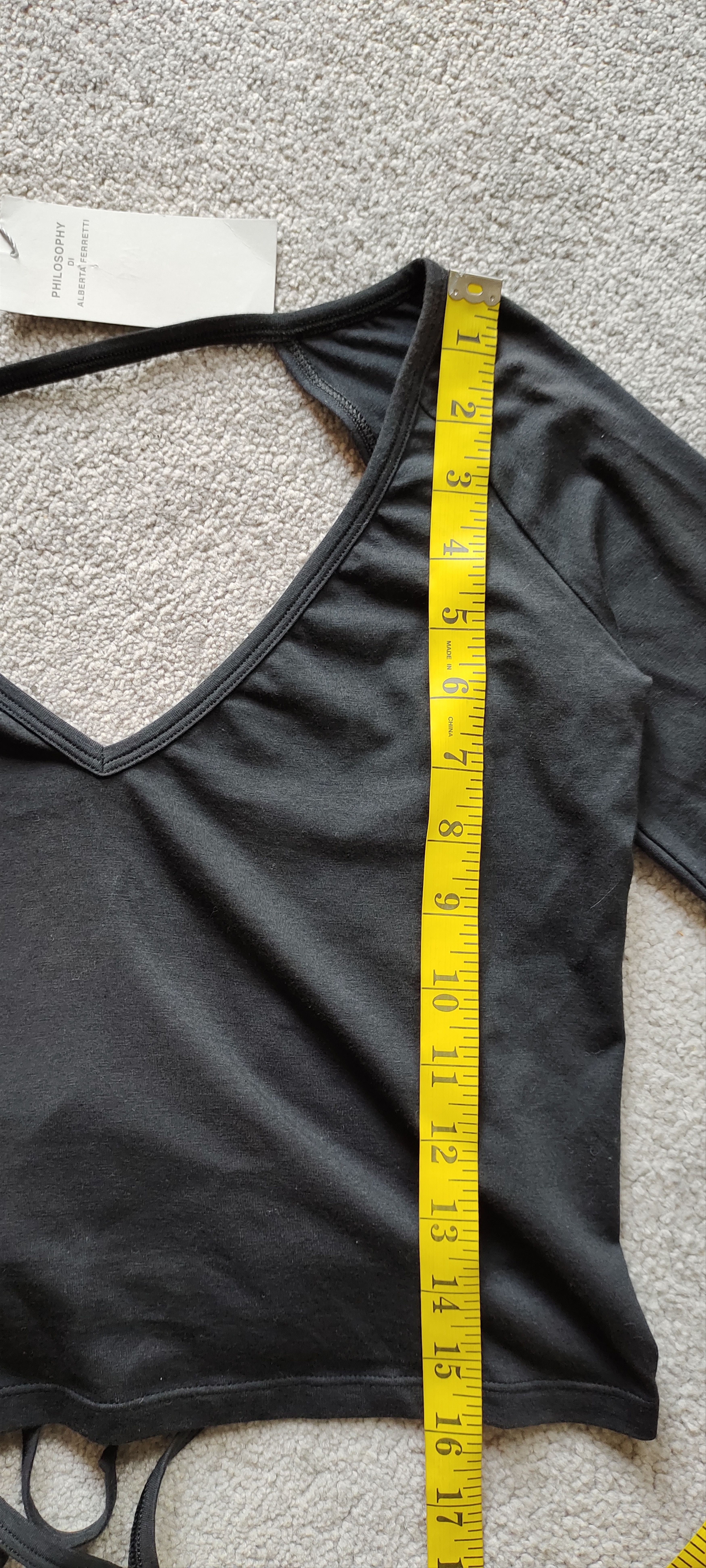 Alberta Ferretti Philosophy Di Alberta Ferretti Black Crop Top sz 8 Size M / US 6-8 / IT 42-44 - 7 Thumbnail