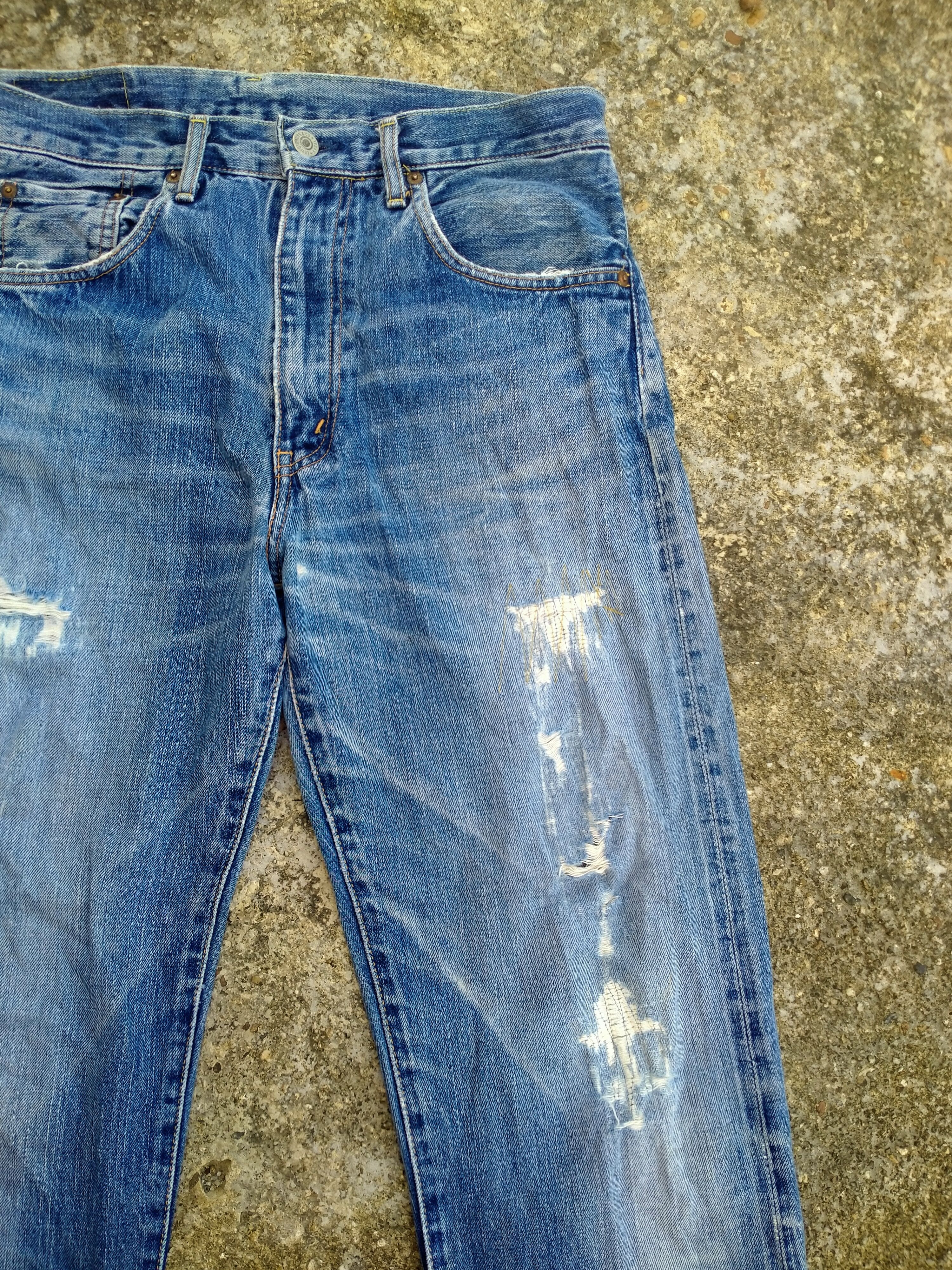 Levi's DISTRESSED LEVIS 502XX J22 BIG E SELVEDGE DENIM Size US 32 / EU 48 - 2 Thumbnail