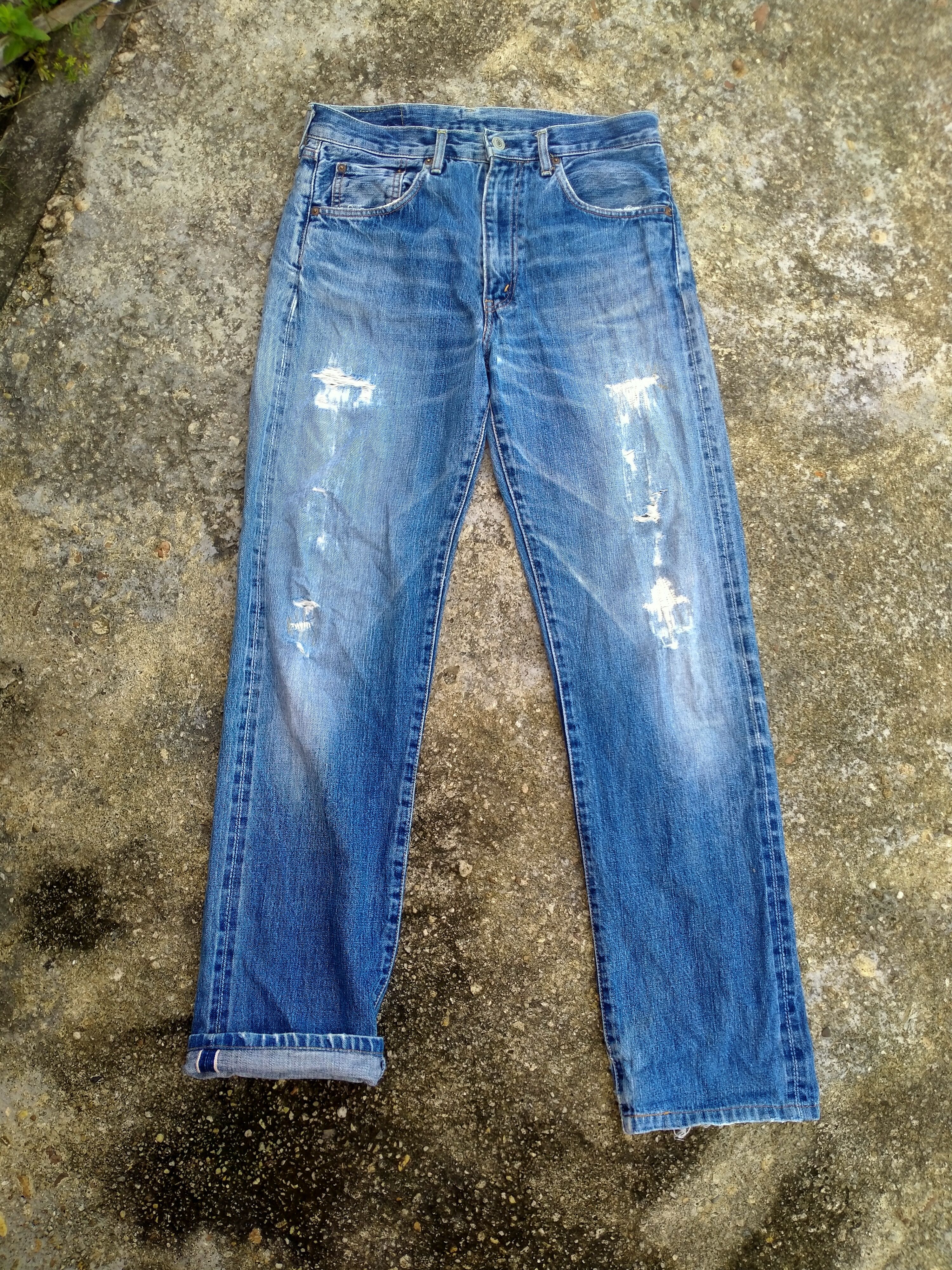 Levi's DISTRESSED LEVIS 502XX J22 BIG E SELVEDGE DENIM Size US 32 / EU 48 - 1 Thumbnail