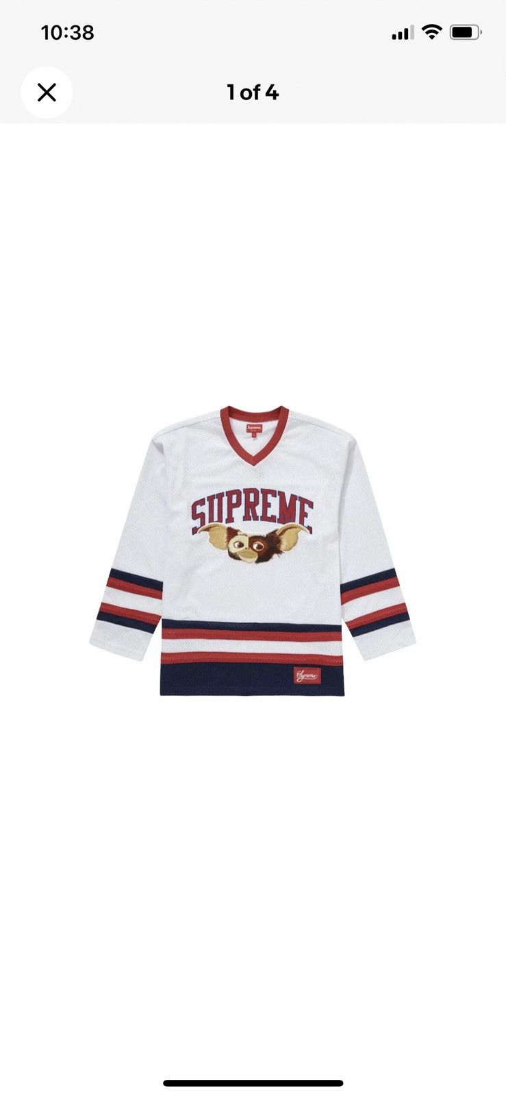 Supreme Supreme Gremlins Hockey Jersey Gizmo White/Blue - Sz
