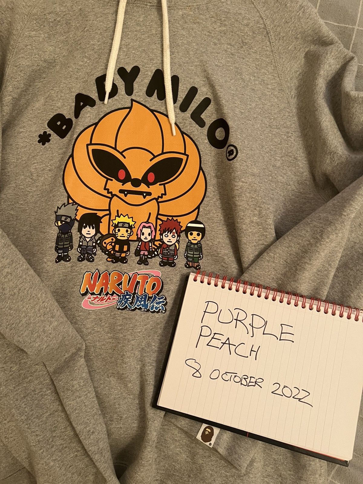 Bape Bape x Naruto A Bathing Ape Hoody Grey XXL Limited Edition  