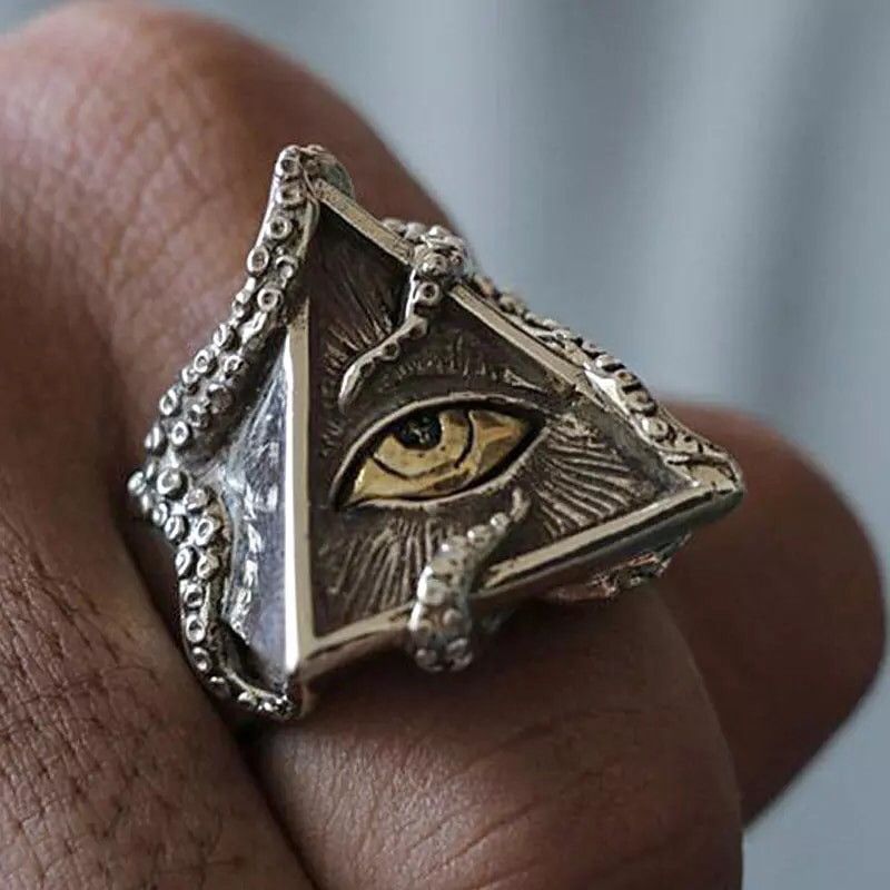 Jewelry × Streetwear × Vintage Egyptian The Eye of Horus Triangle Ring ...