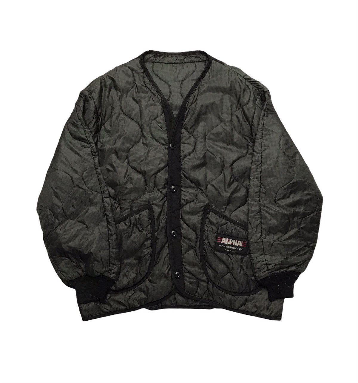 Alpha Industries × Vintage Vintage Alpha Industries Quilted Jacket Size US XL / EU 56 / 4 - 2 Thumbnail