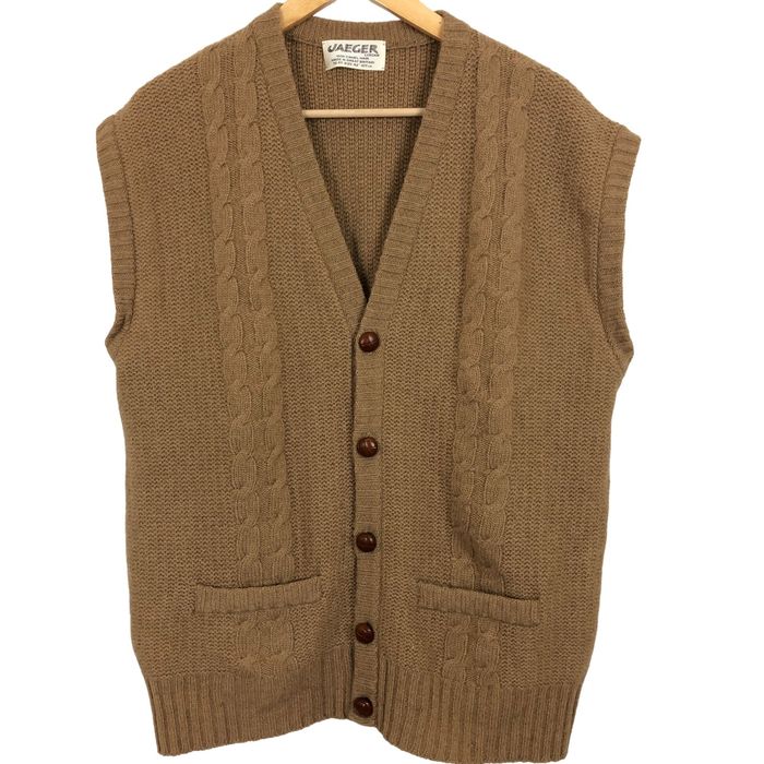 Vintage Vintage Jaeger London Mens Vest Camel Hair Cardigan Sweater ...