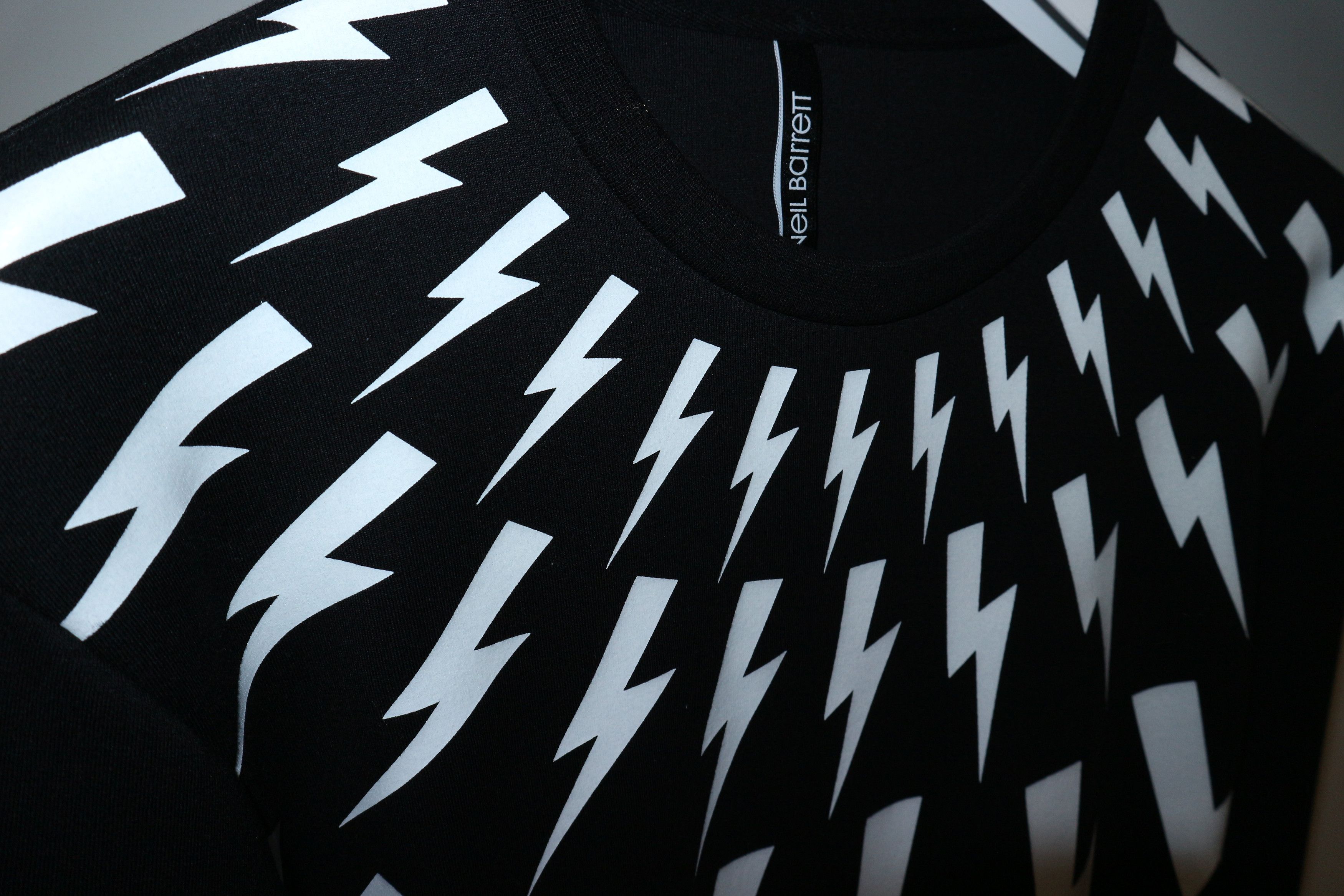 Neil Barrett Lightning bolt print neoprene sweatshirt Size US L / EU 52-54 / 3 - 6 Thumbnail