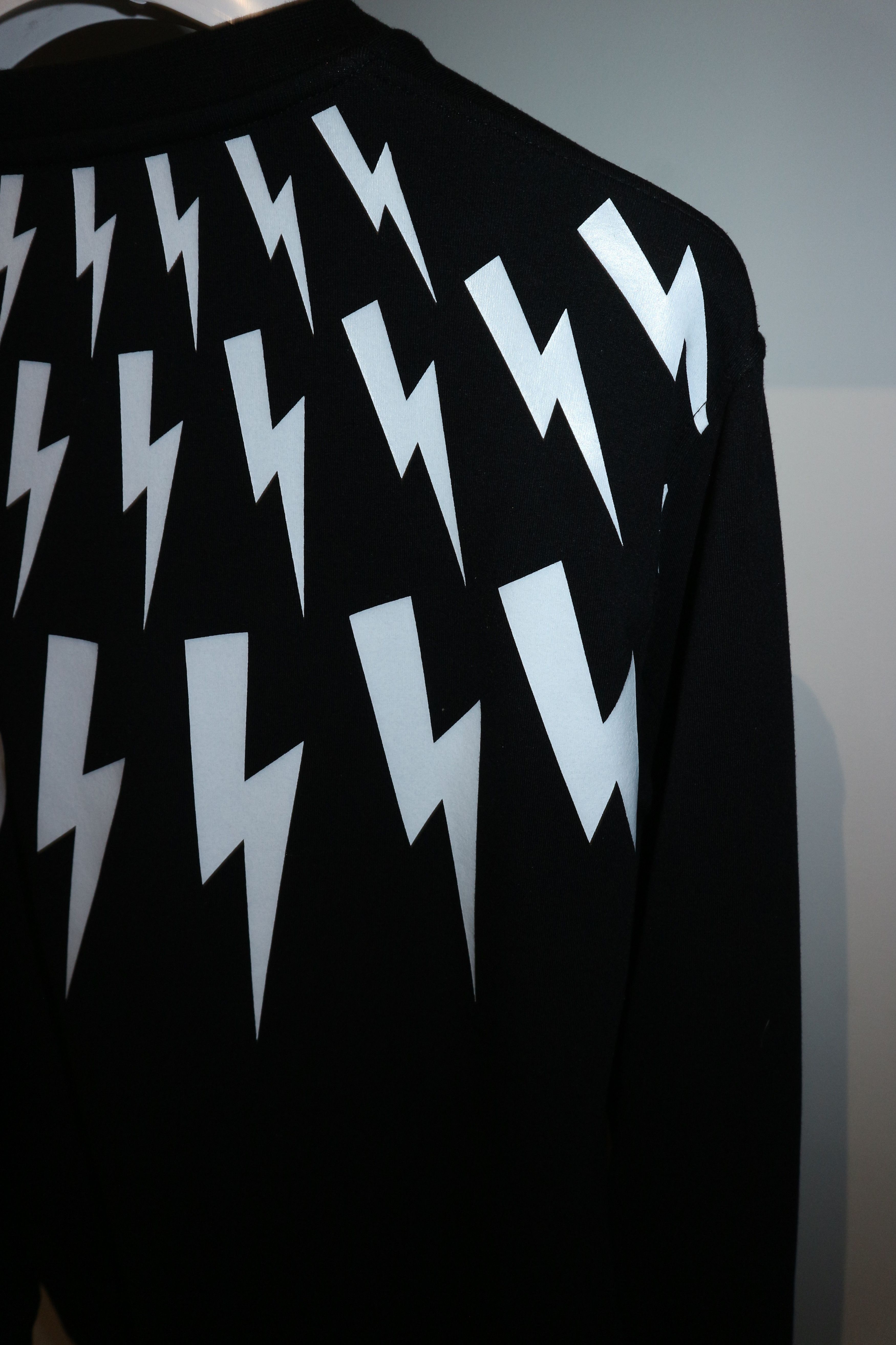 Neil Barrett Lightning bolt print neoprene sweatshirt Size US L / EU 52-54 / 3 - 8 Thumbnail