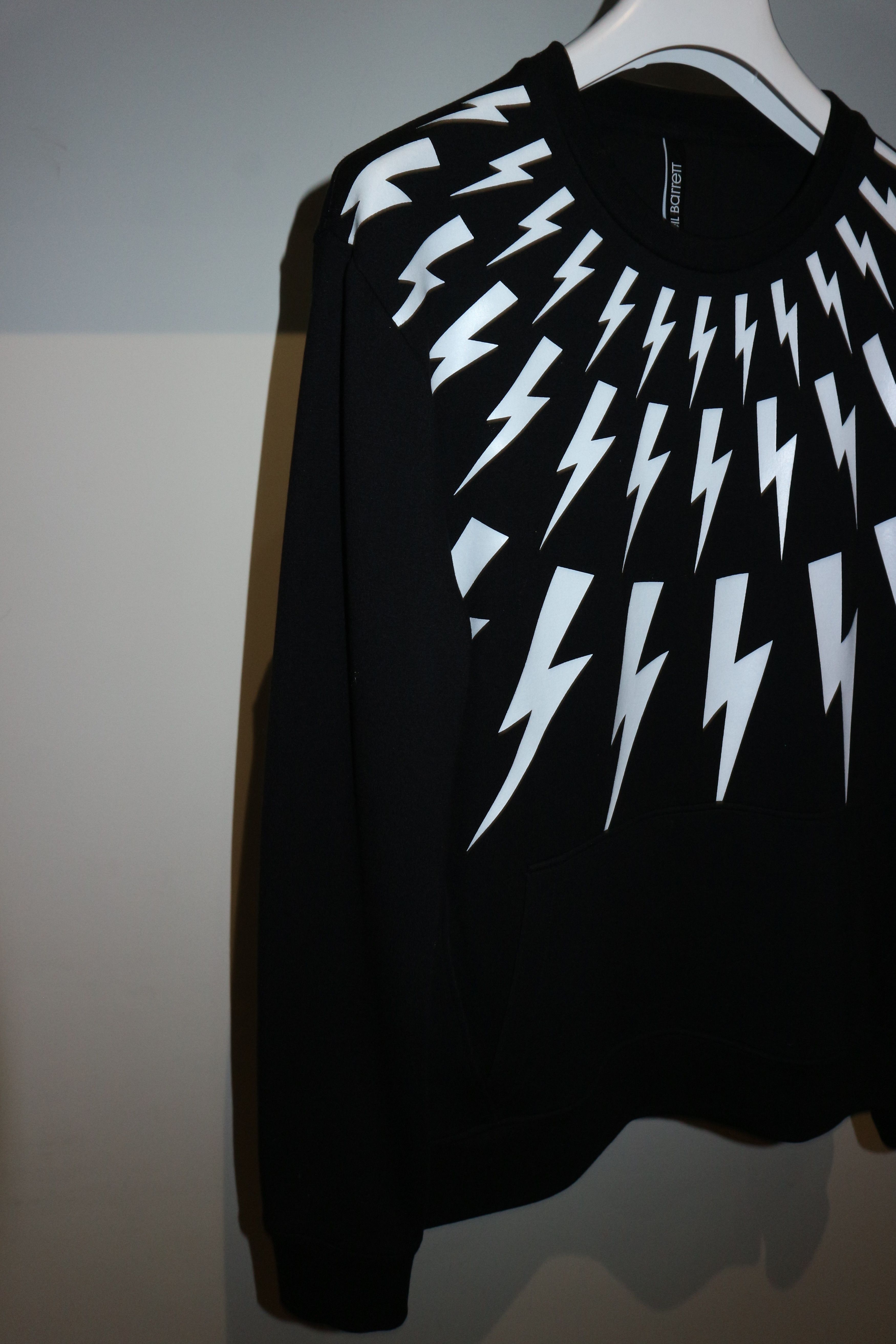 Neil Barrett Lightning bolt print neoprene sweatshirt Size US L / EU 52-54 / 3 - 4 Thumbnail