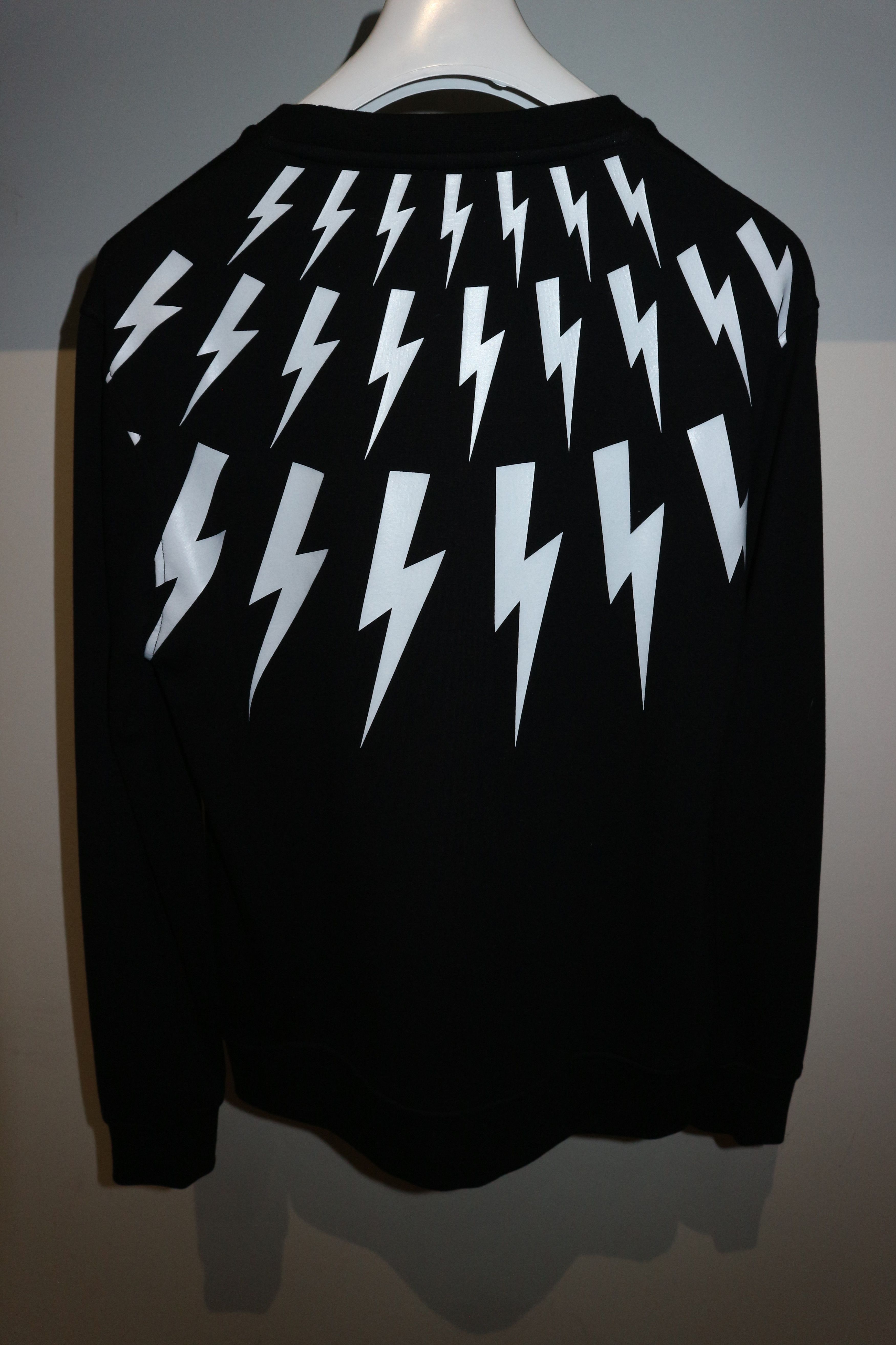 Neil Barrett Lightning bolt print neoprene sweatshirt Size US L / EU 52-54 / 3 - 7 Thumbnail