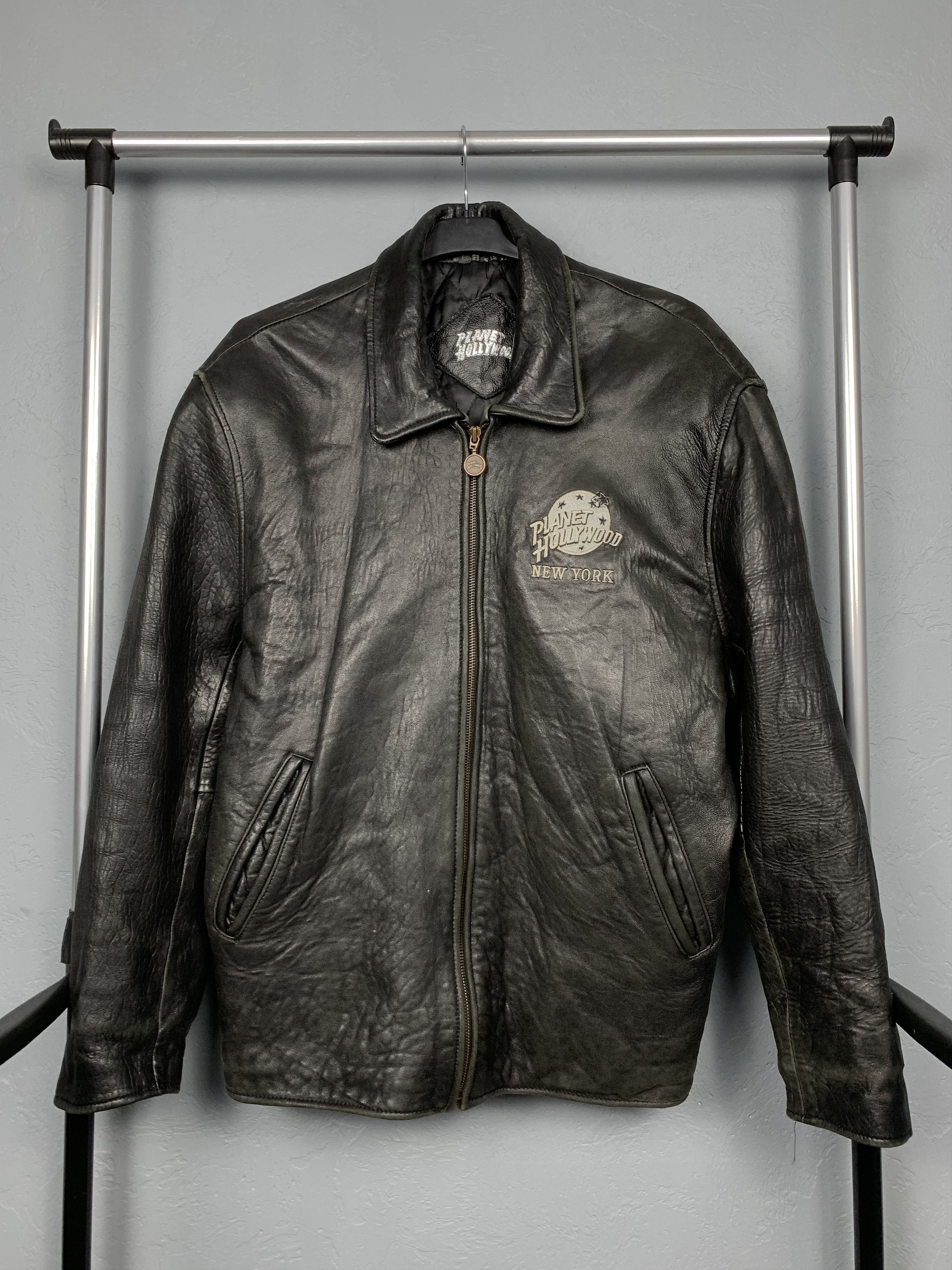 Disney Vintage Planet Hollywood Leather Bomber Jacket Size US XL / EU 56 / 4 - 2 Thumbnail