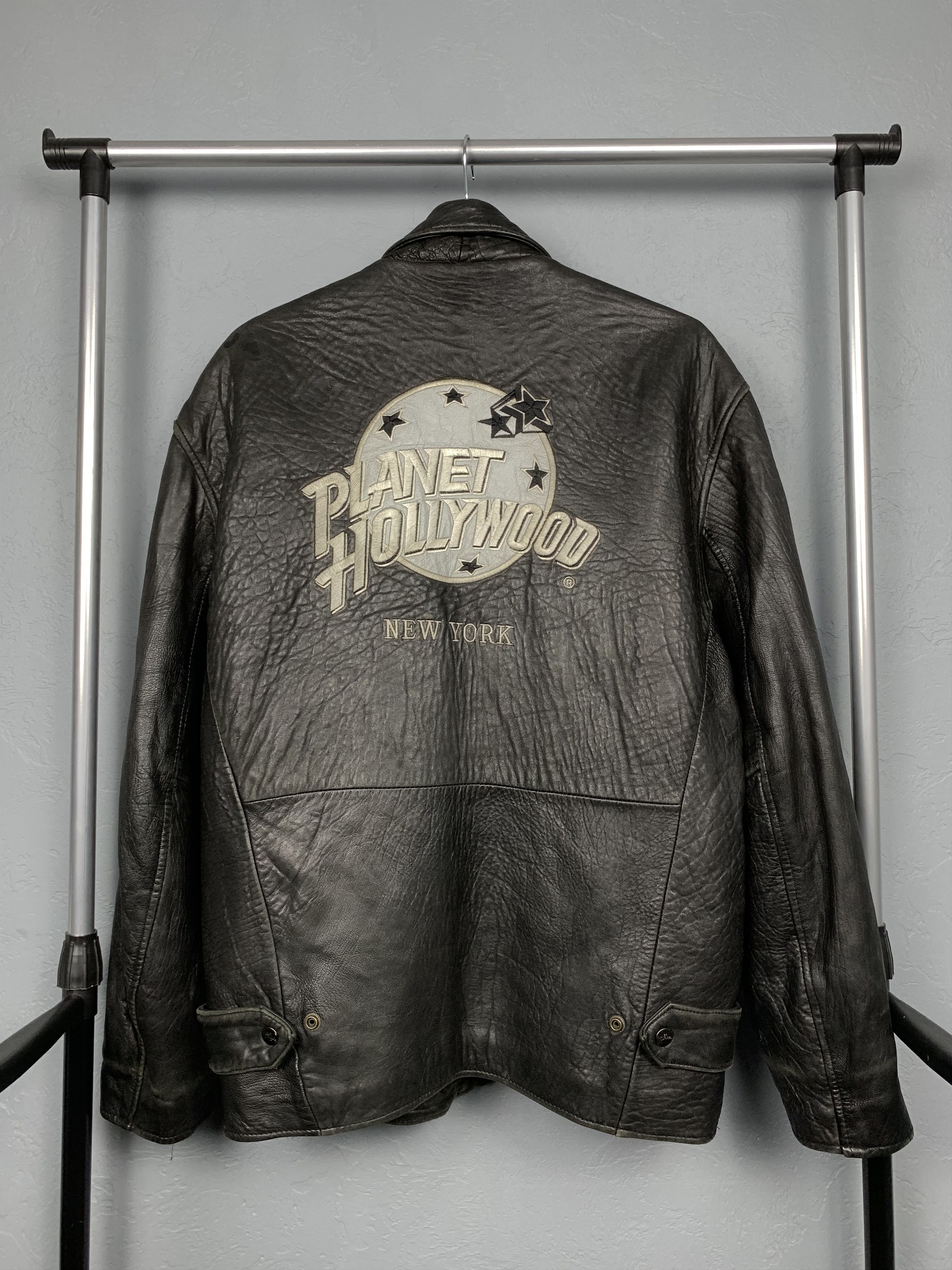Vintage Planet Hollywood Leather Bomber Jacket