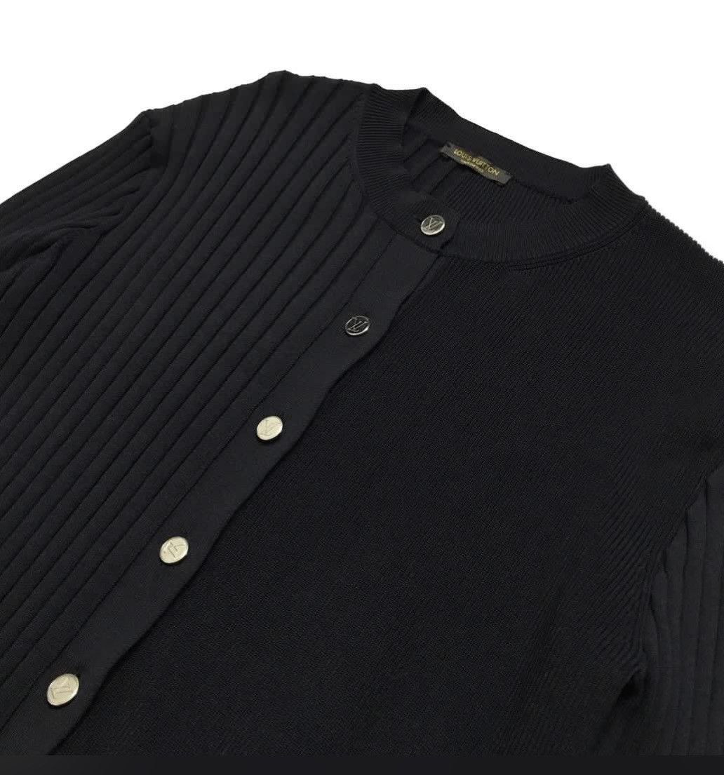 Louis Vuitton 🔥Athentic🔥Louis Vuitton Ribbed Black Cardigan Sweater Knit Size S / US 4 / IT 40 - 1 Thumbnail