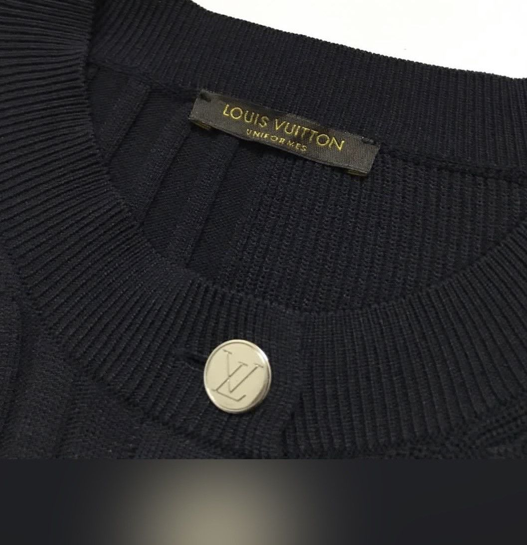 Louis Vuitton 🔥Athentic🔥Louis Vuitton Ribbed Black Cardigan Sweater Knit Size S / US 4 / IT 40 - 6 Thumbnail