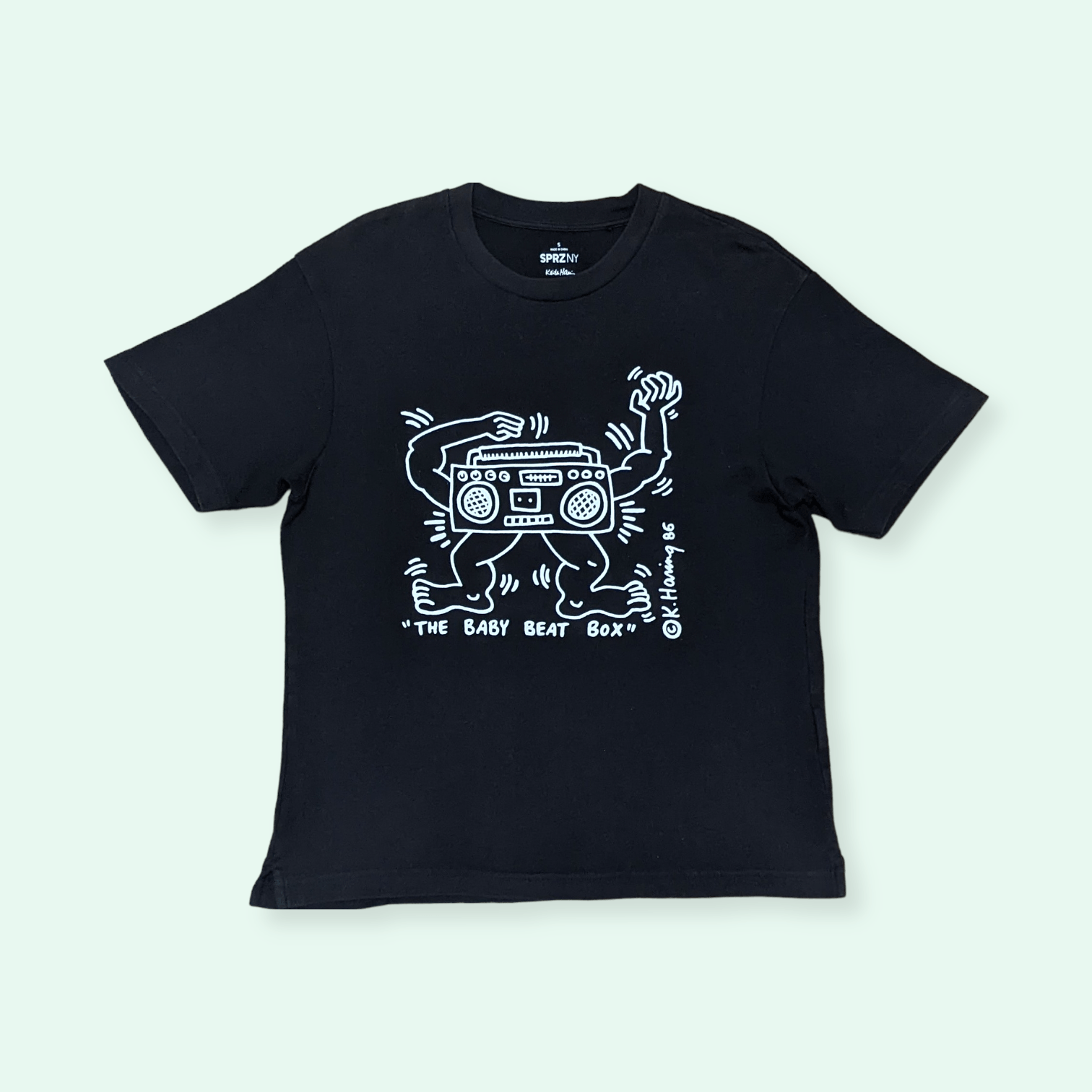 Keith Haring × Vintage Keith Haring Baby Beat Box 86 Artwork T shirt Size US S / EU 44-46 / 1 - 2 Thumbnail