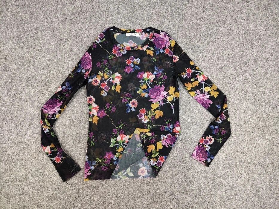 Japanese Brand Vintage Mesh Long Sleeve Motive Flowers Jean Paul Gaultier Size US XS / EU 42 / 0 - 6 Thumbnail