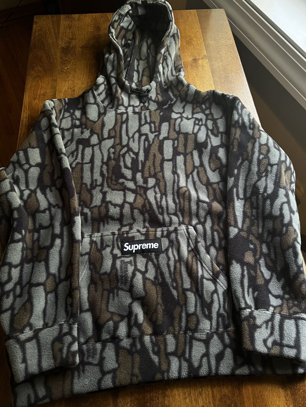 Supreme Supreme Polartec Olive Treebark Camo Fleece Hoodie FW20