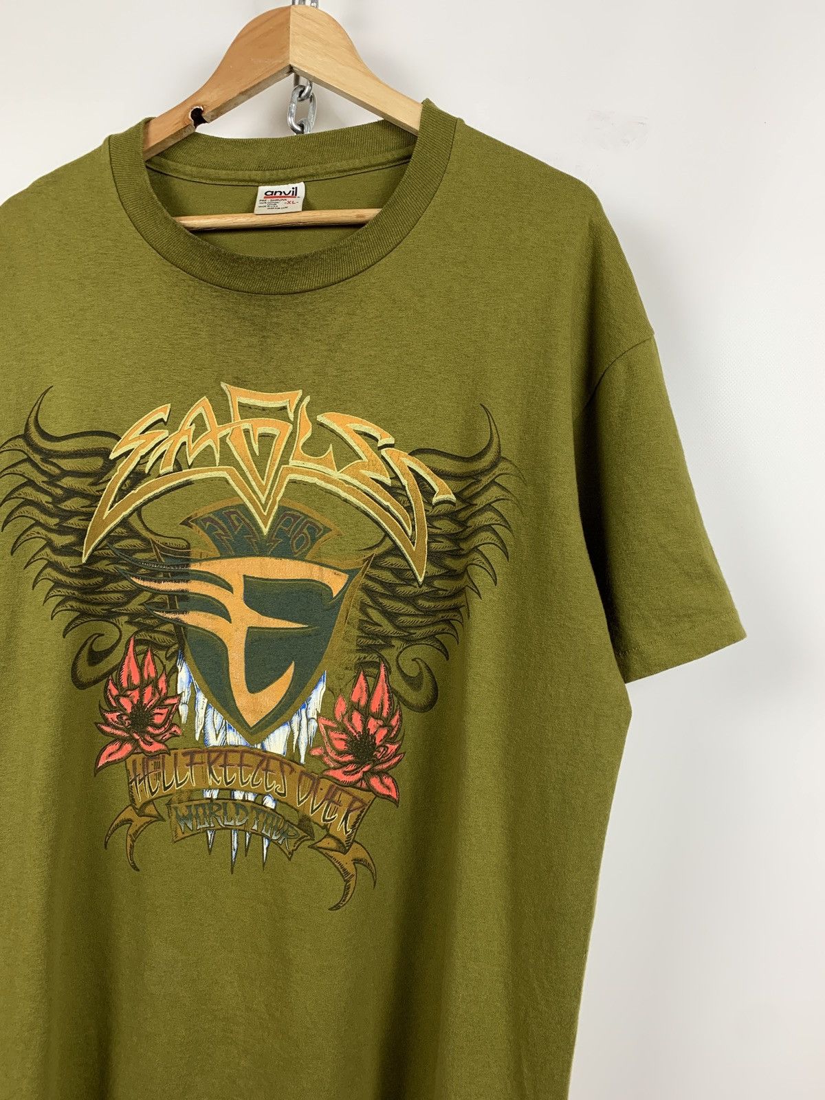 Band Tees 1996 Eagles World Tour Single Stitch Green Band T-Shirt Size US XL / EU 56 / 4 - 4 Thumbnail