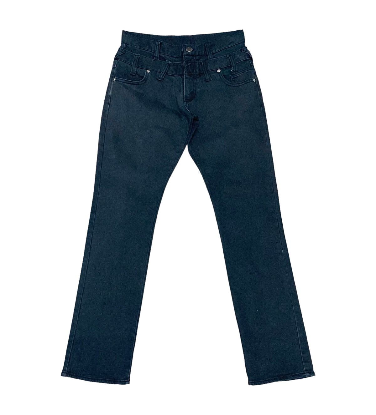 Vintage Japan Black Double Waist Skull Jeans