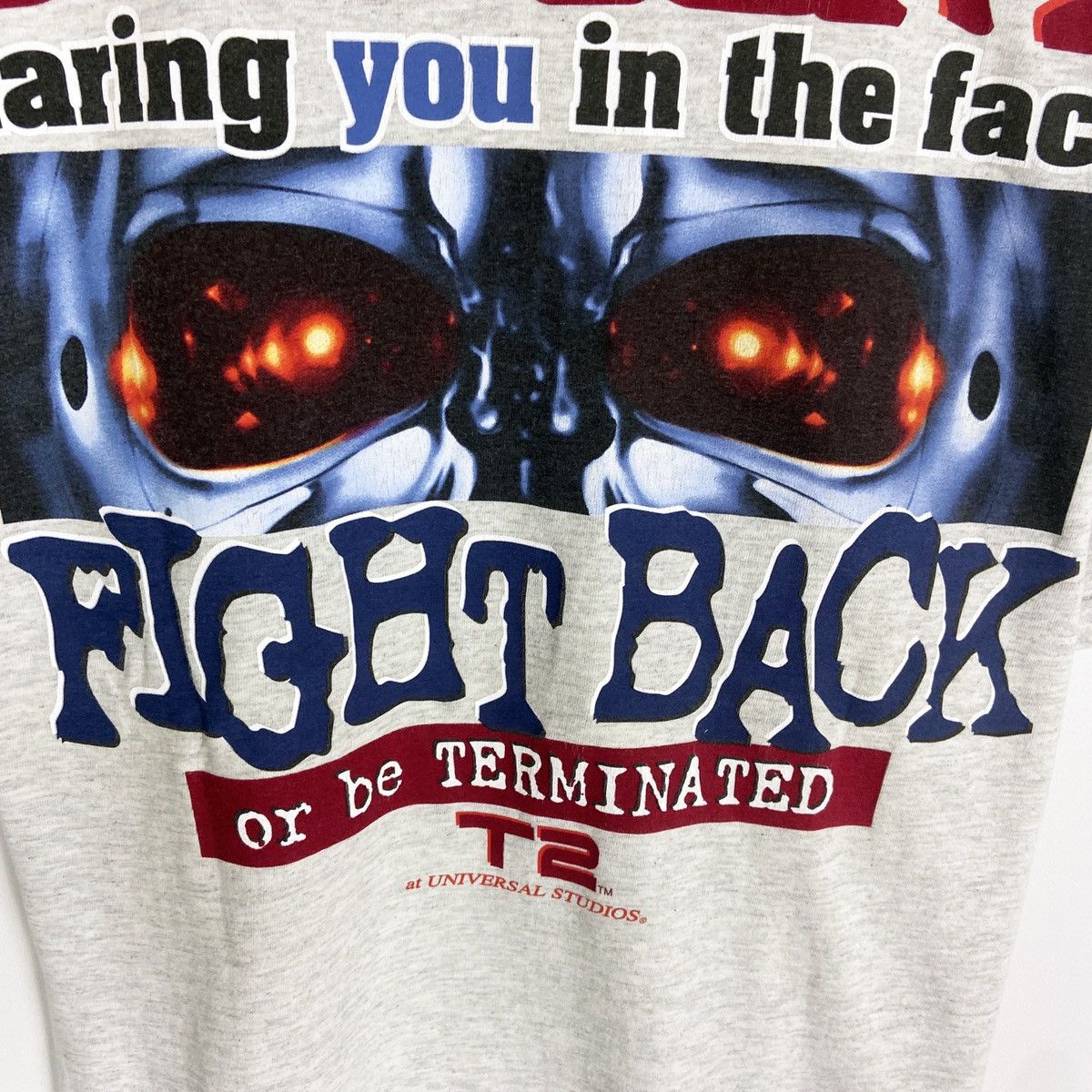 Universal Studios Vintage 90s 1997 Terminator 2 Endoskeleton T2 Fight Back tee Size US XL / EU 56 / 4 - 7 Thumbnail