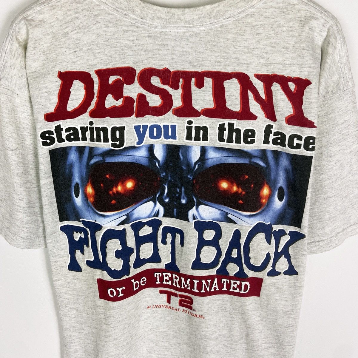 Universal Studios Vintage 90s 1997 Terminator 2 Endoskeleton T2 Fight Back tee Size US XL / EU 56 / 4 - 5 Thumbnail