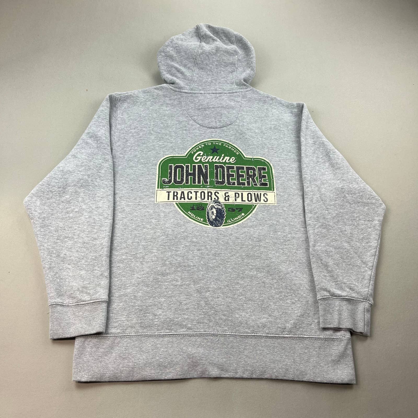 John Deere John Deere Hoodie Sweatshirt Gray Farmer Tractor Workwear ...