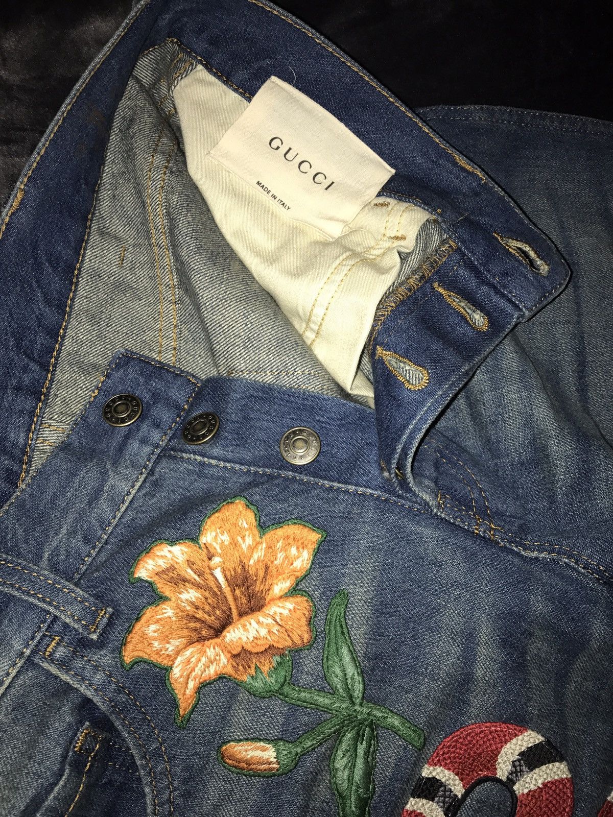 Gucci Gucci Embroidered Snake Size US 31 - 3 Thumbnail