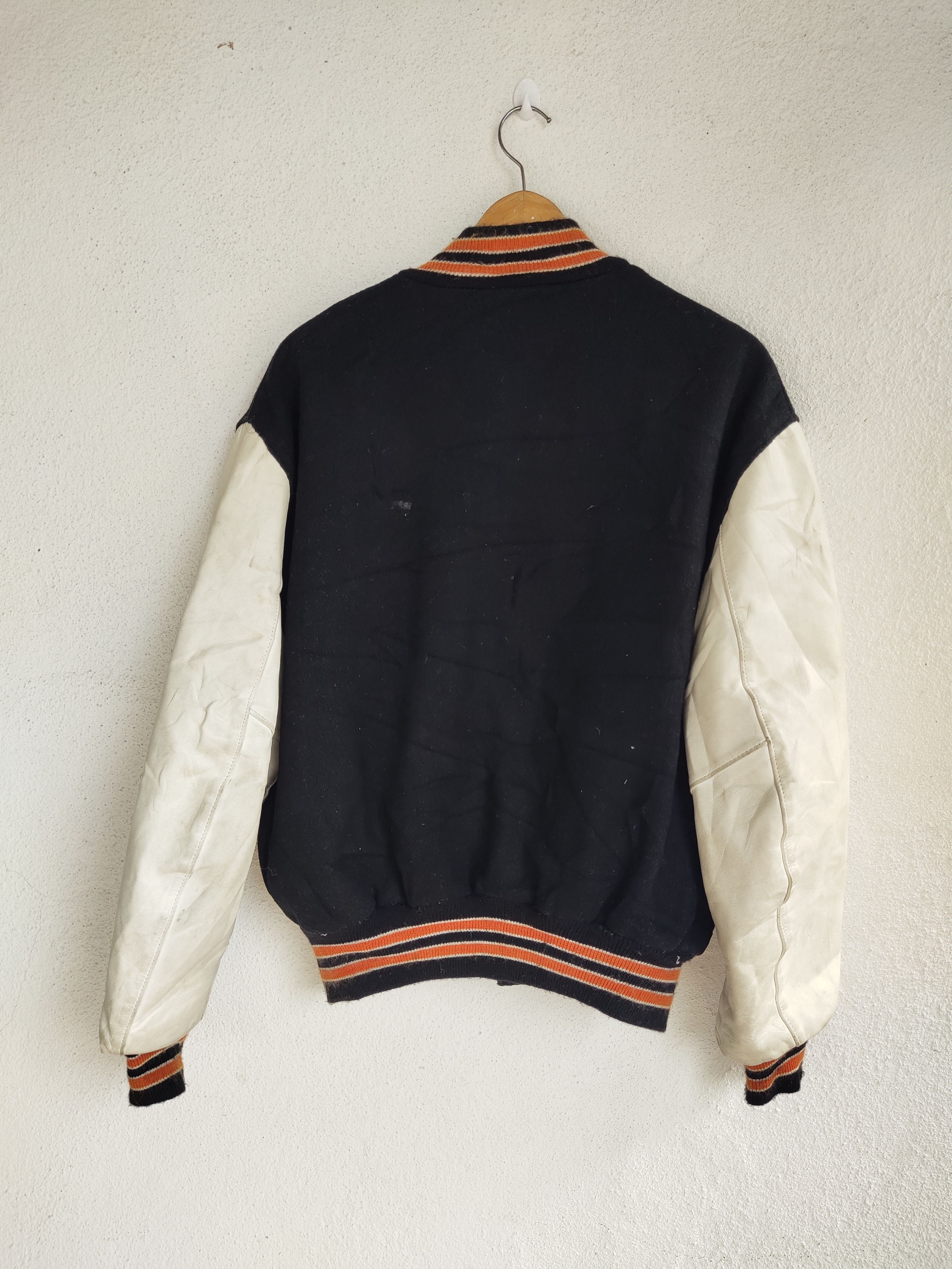 Delong 💥A011 VINTAGE DELONG VARSITY LEATHER JACKET Size US XL / EU 56 / 4 - 6 Thumbnail