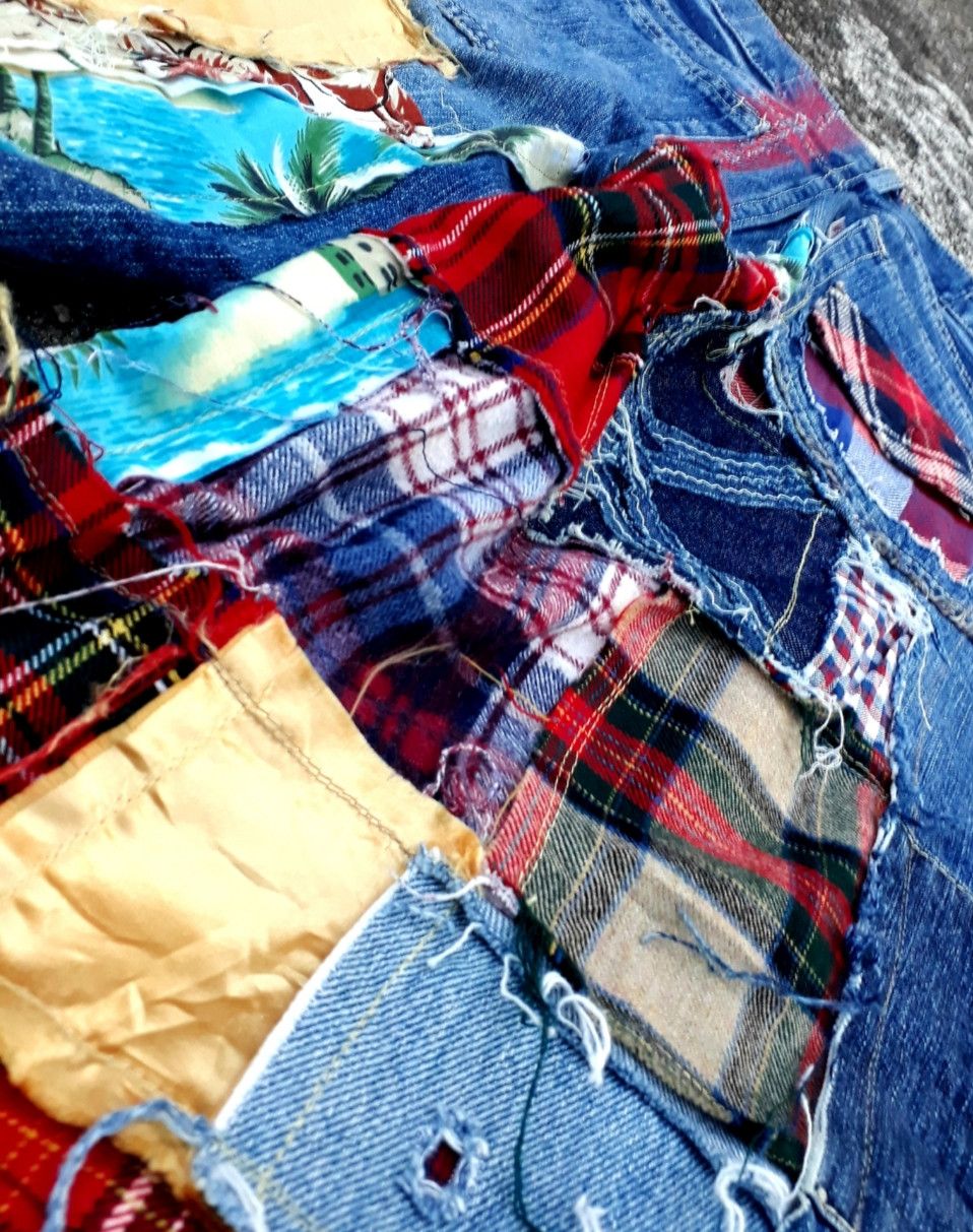 Japanese Brand × Vintage Japanese Patchwork Jeans Size US 32 / EU 48 - 5 Thumbnail