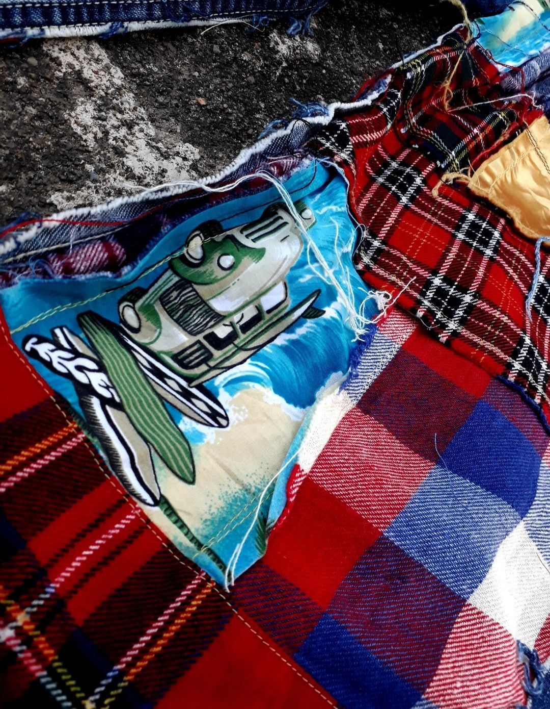 Japanese Brand × Vintage Japanese Patchwork Jeans Size US 32 / EU 48 - 4 Thumbnail