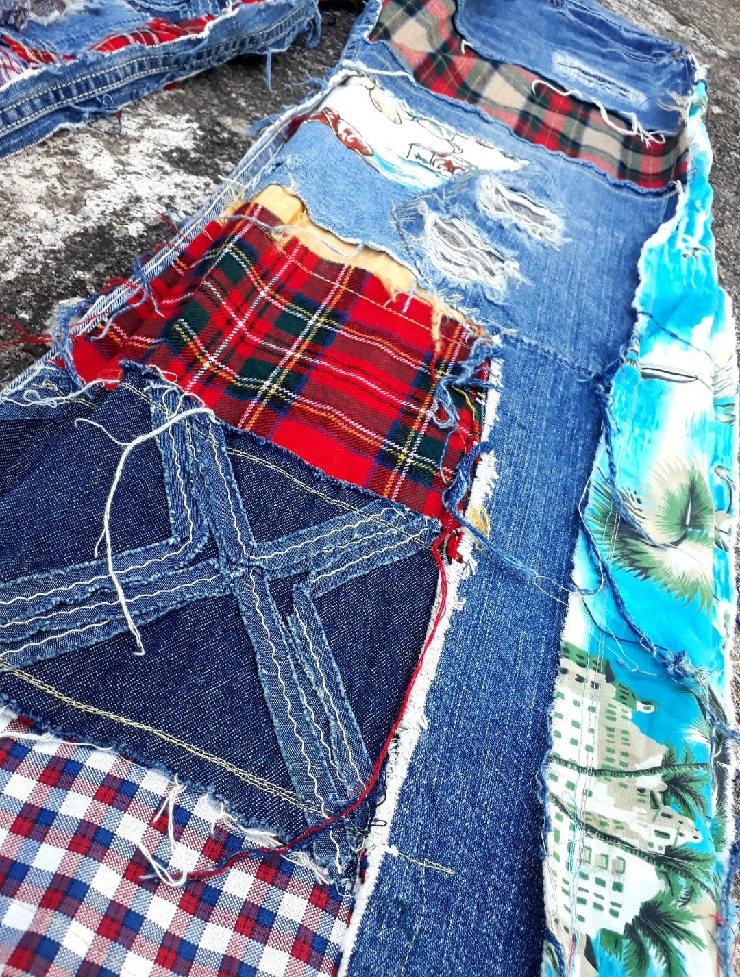 Japanese Brand × Vintage Japanese Patchwork Jeans Size US 32 / EU 48 - 7 Thumbnail