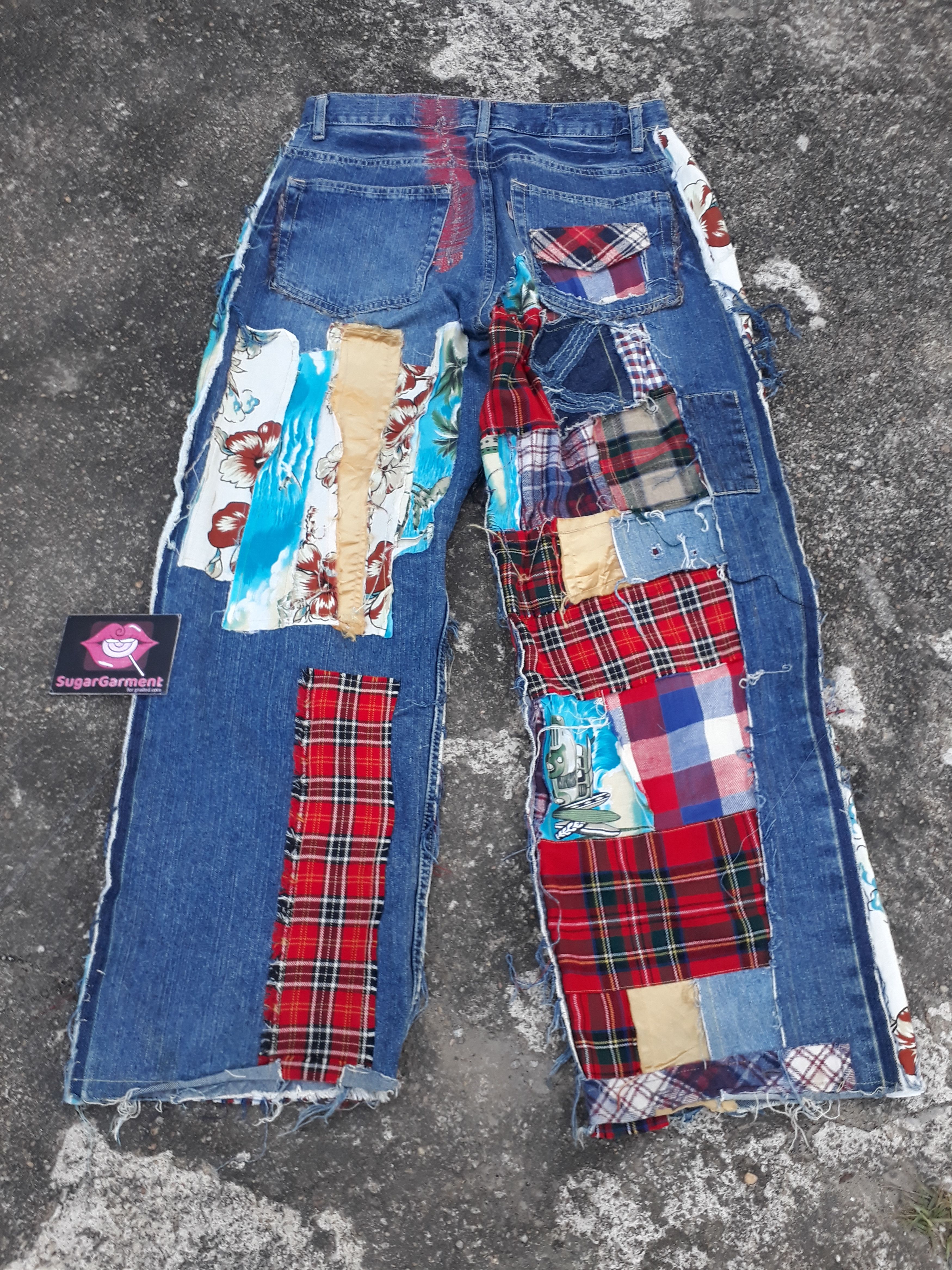 Japanese Brand × Vintage Japanese Patchwork Jeans Size US 32 / EU 48 - 14 Thumbnail