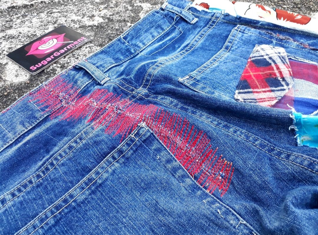 Japanese Brand × Vintage Japanese Patchwork Jeans Size US 32 / EU 48 - 3 Thumbnail