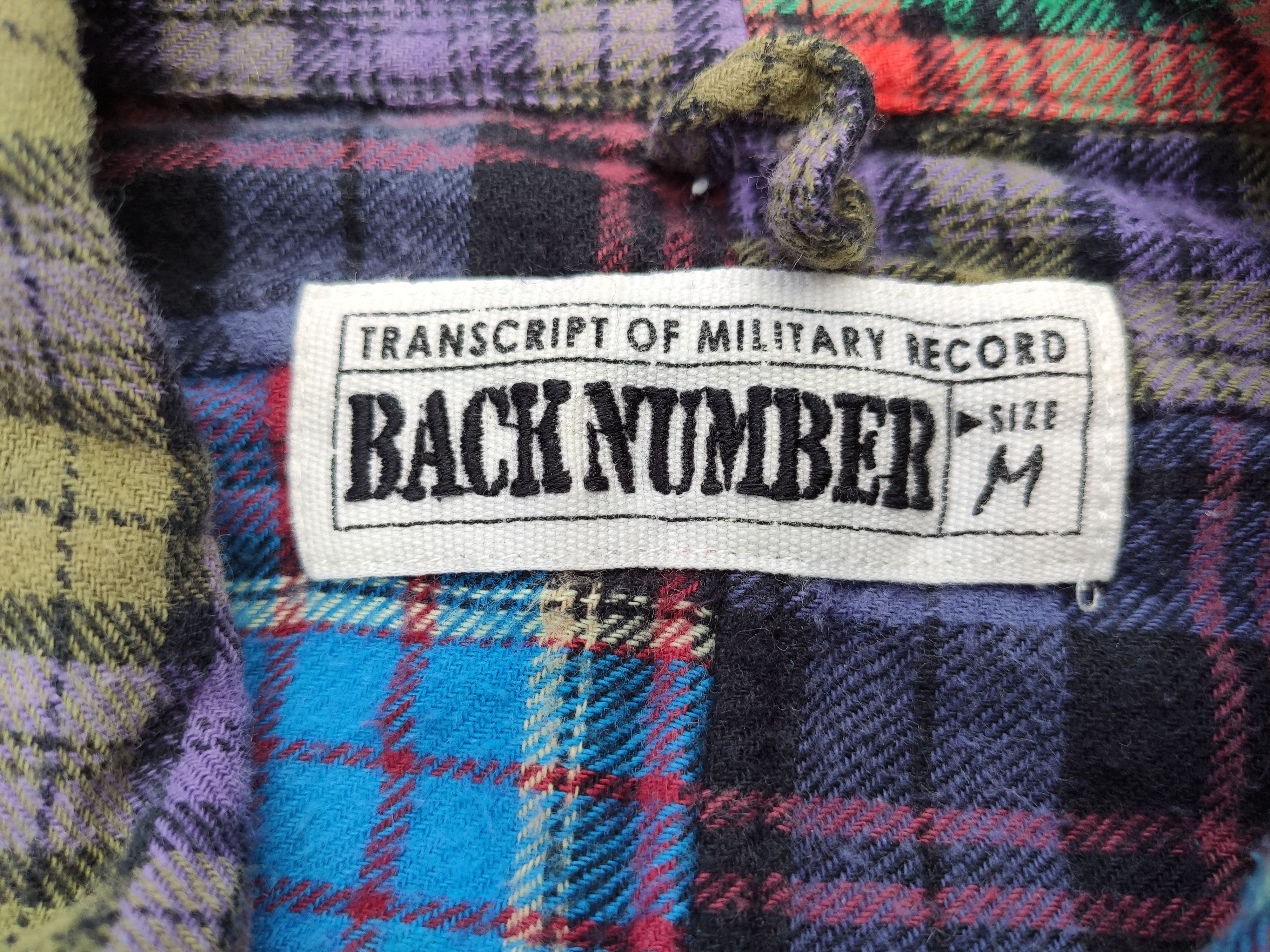 Flannel × Japanese Brand BACK NUMBER Patchwork Long Sleeve Button Ups Shirt Size US M / EU 48-50 / 2 - 3 Thumbnail