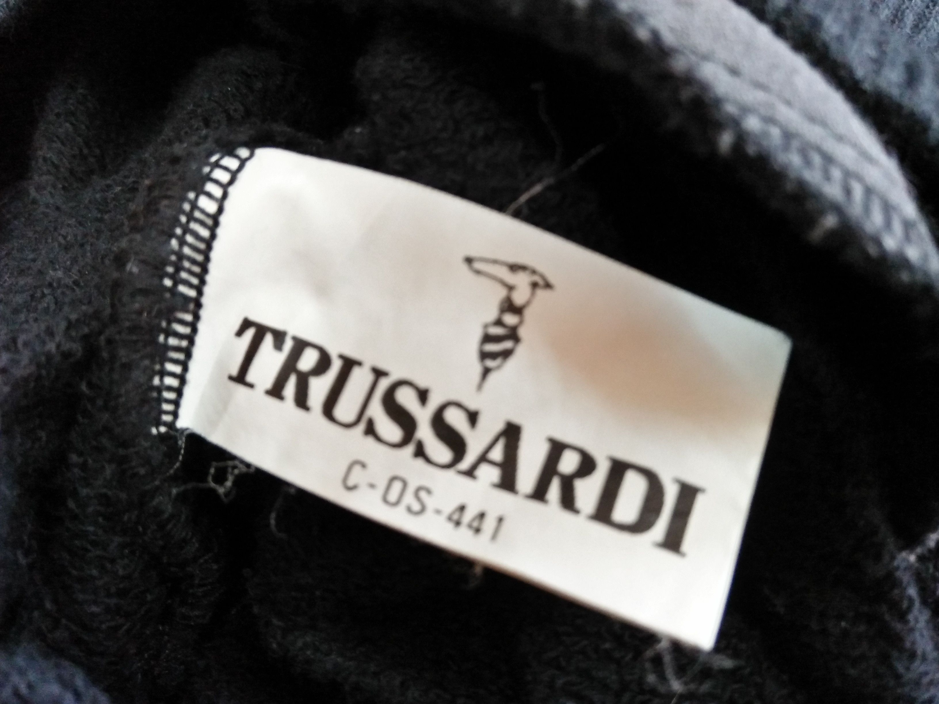 Trussardi × Vintage TRUSSARDI Embroidered Black Collared Sweatshirt. Size US L / EU 52-54 / 3 - 8 Thumbnail