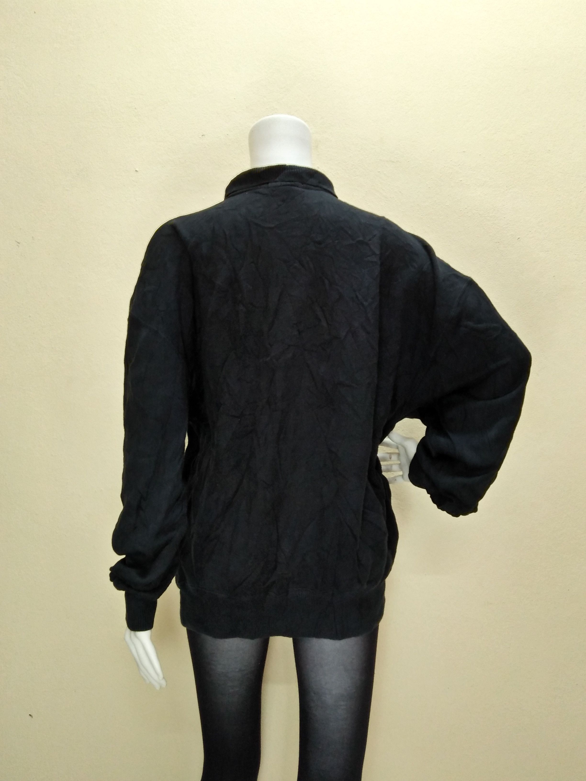 Trussardi × Vintage TRUSSARDI Embroidered Black Collared Sweatshirt. Size US L / EU 52-54 / 3 - 4 Thumbnail