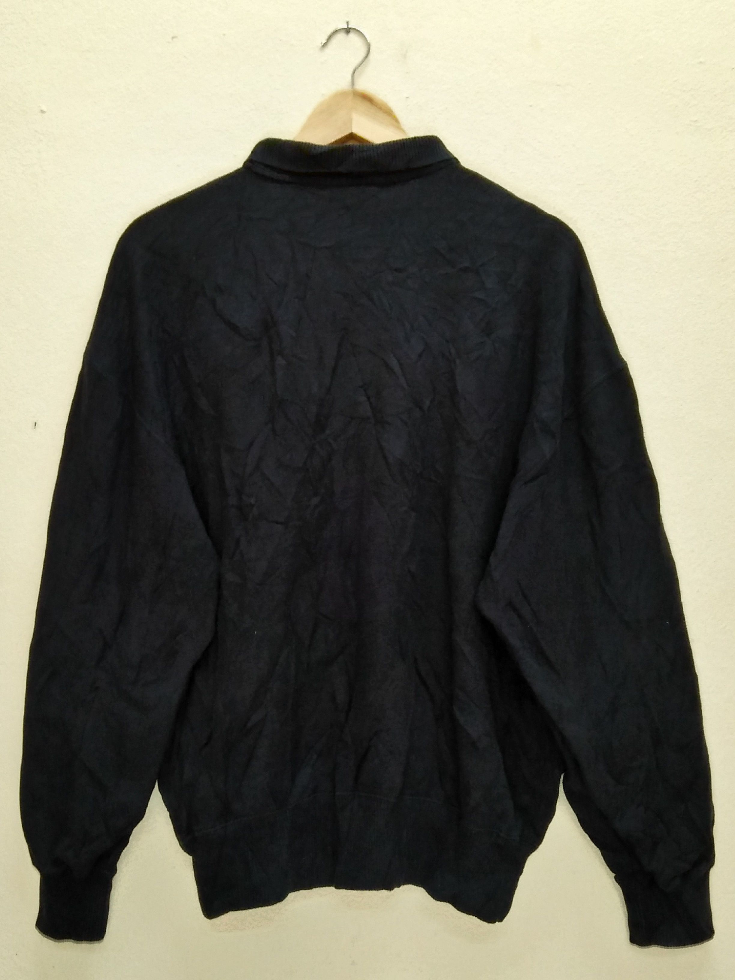 Trussardi × Vintage TRUSSARDI Embroidered Black Collared Sweatshirt. Size US L / EU 52-54 / 3 - 2 Thumbnail