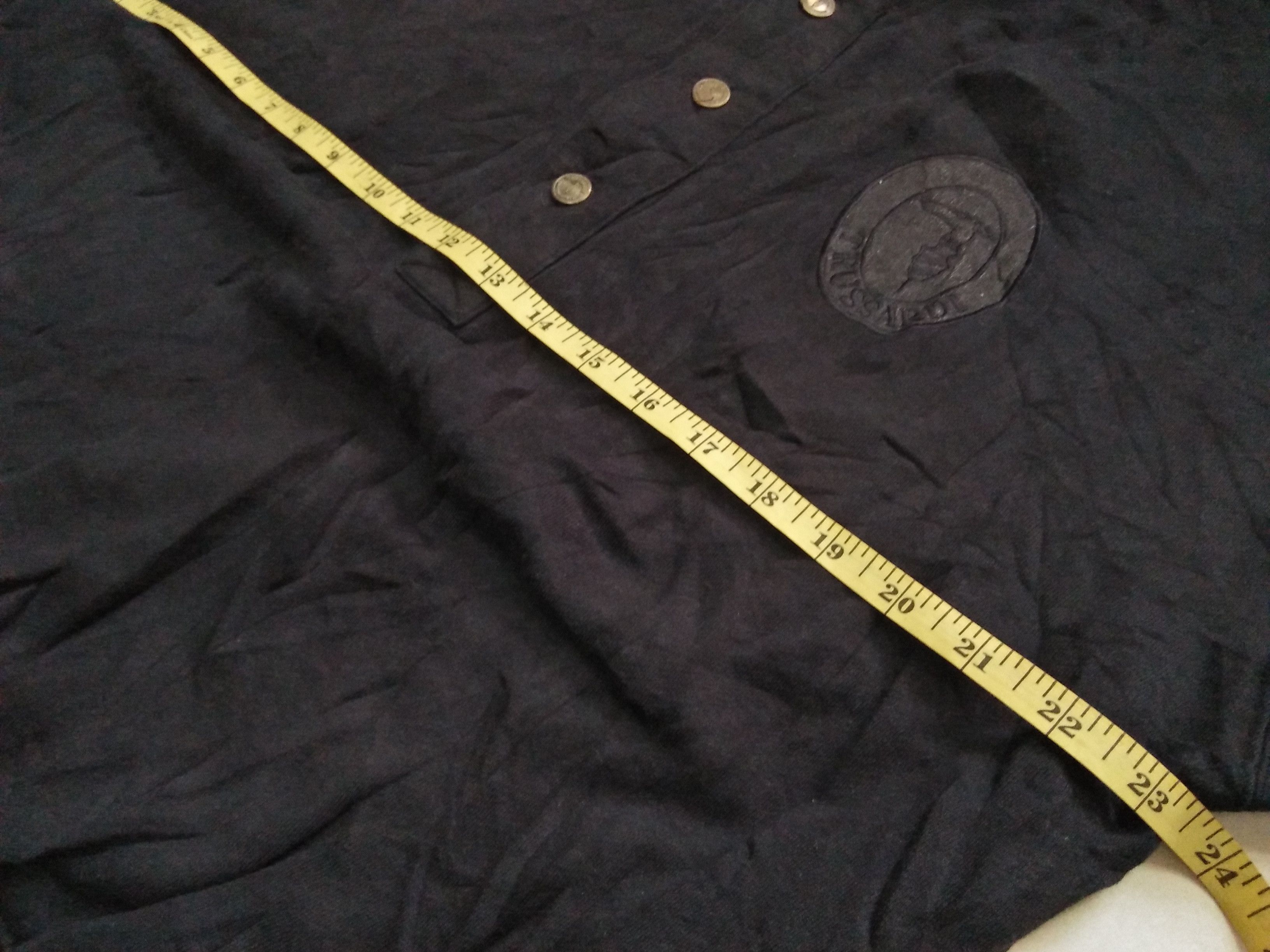 Trussardi × Vintage TRUSSARDI Embroidered Black Collared Sweatshirt. Size US L / EU 52-54 / 3 - 10 Thumbnail