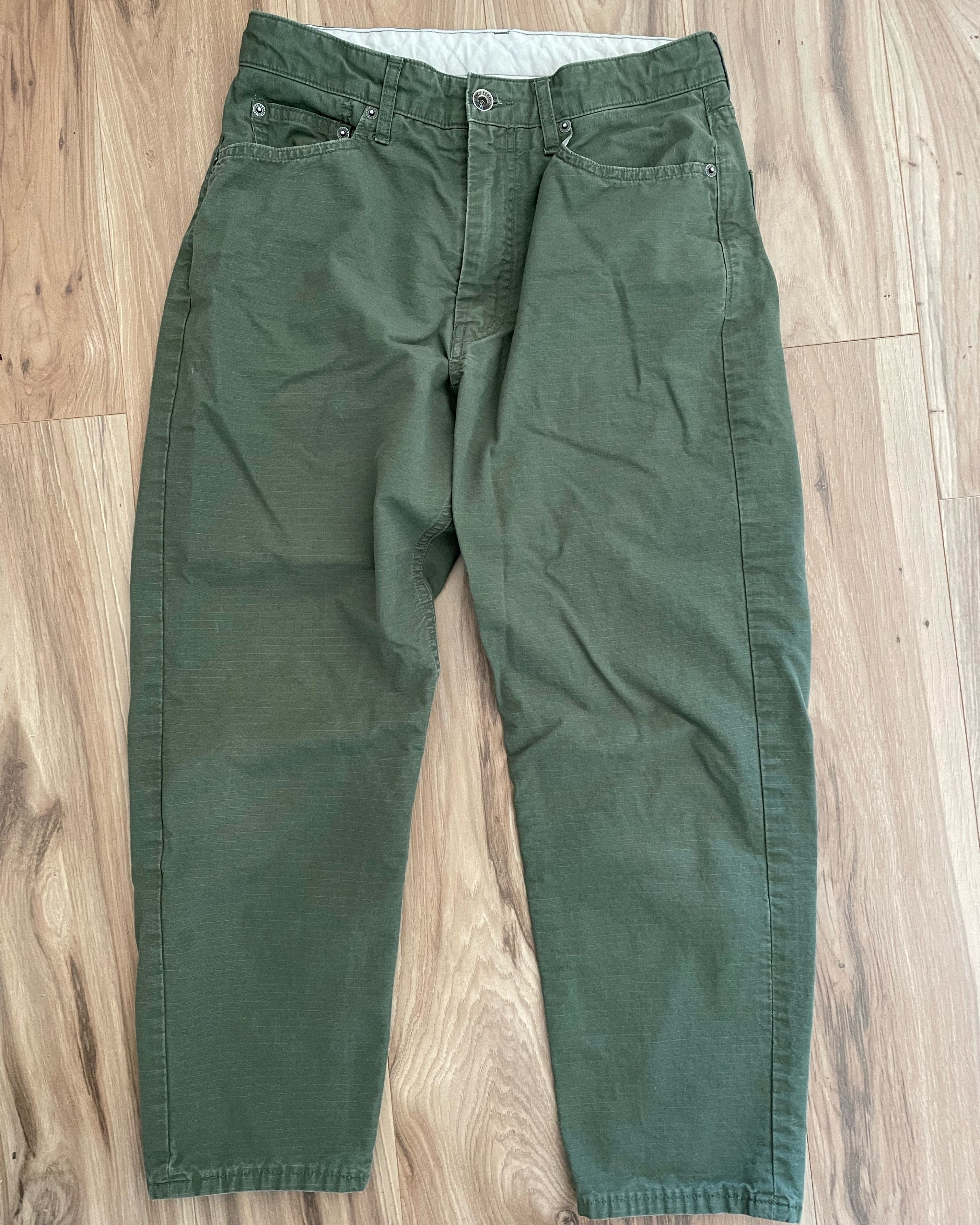 Green Ripstop Peg Jeans