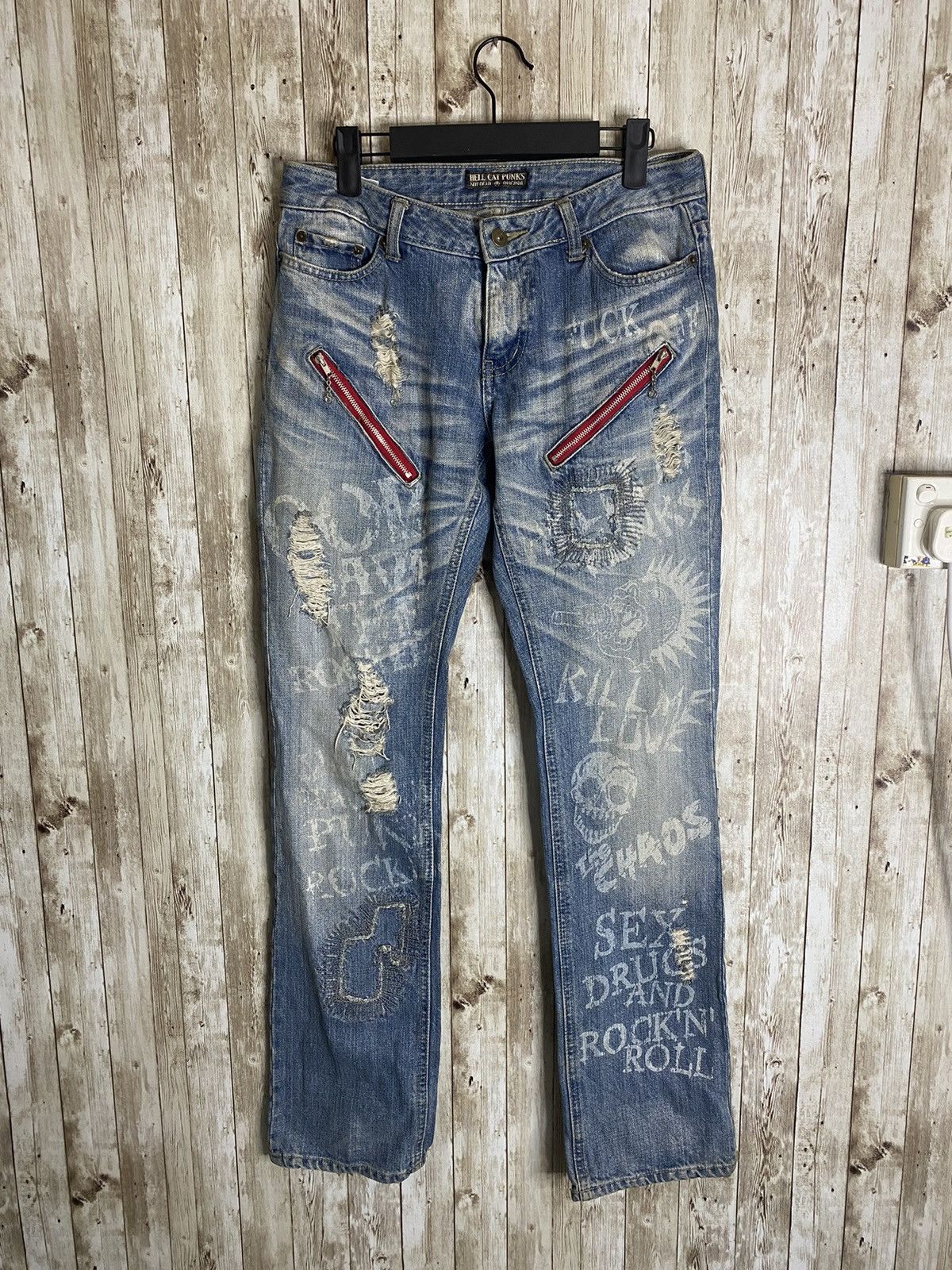 Japanese Brand × Seditionaries Seditionaries Hell Cat Punks Jeans Size US 30 / EU 46 - 1 Thumbnail