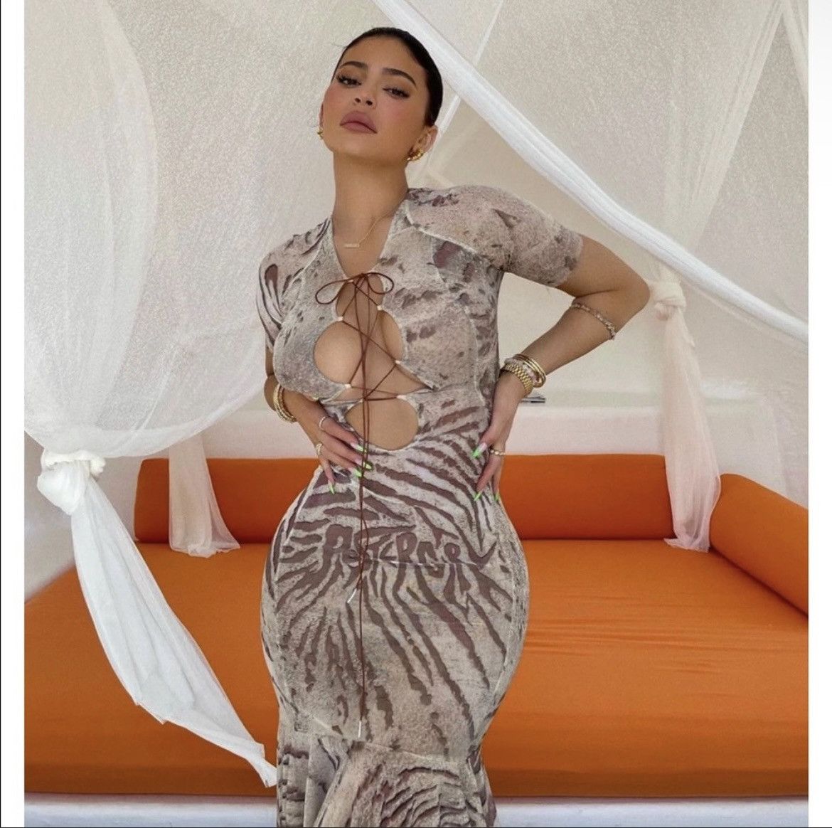 Poster Girl Poster Girl the Jessica dress mahogany zebra XS brand new