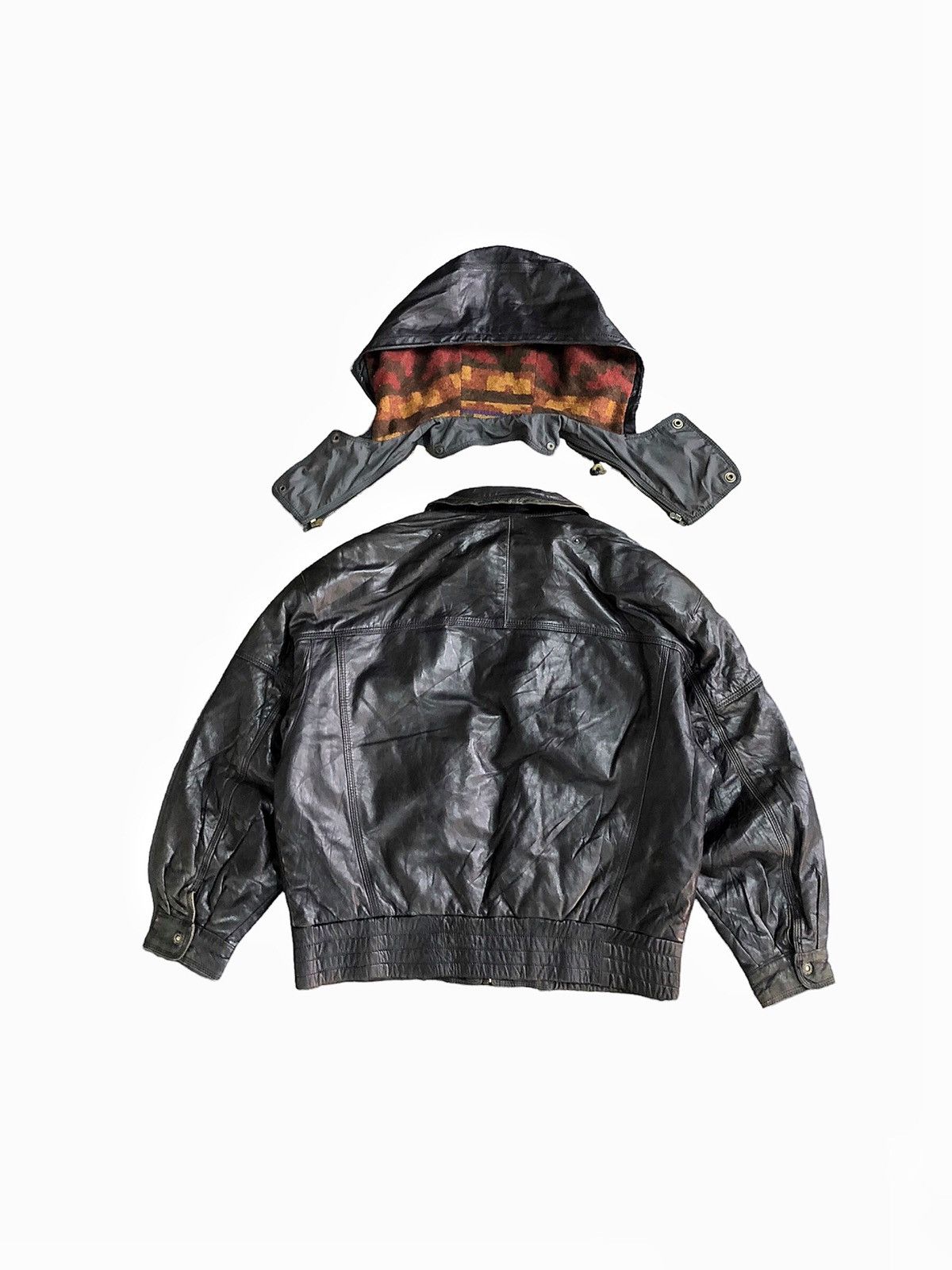 Bally Circa 80's Bally leather bomber removal hoodie Size US M / EU 48-50 / 2 - 10 Thumbnail