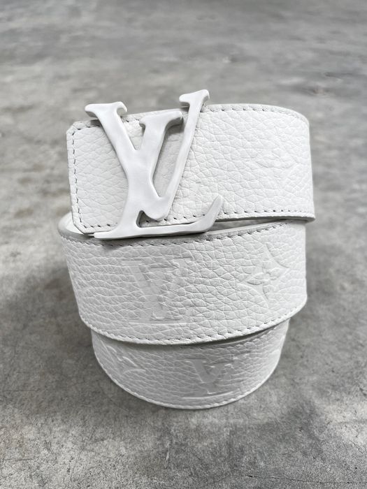 Louis Vuitton SS19 Powder White Taurillon Monogram Belt