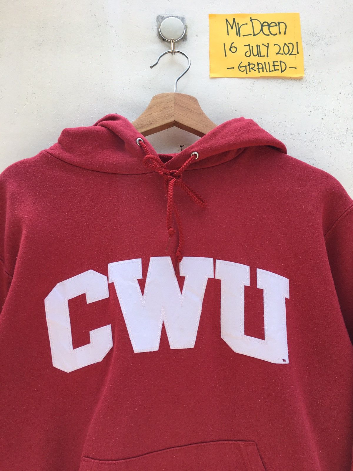 image of Champions Cwu Spellout Hoodies in Red, Men's (Size Medium)