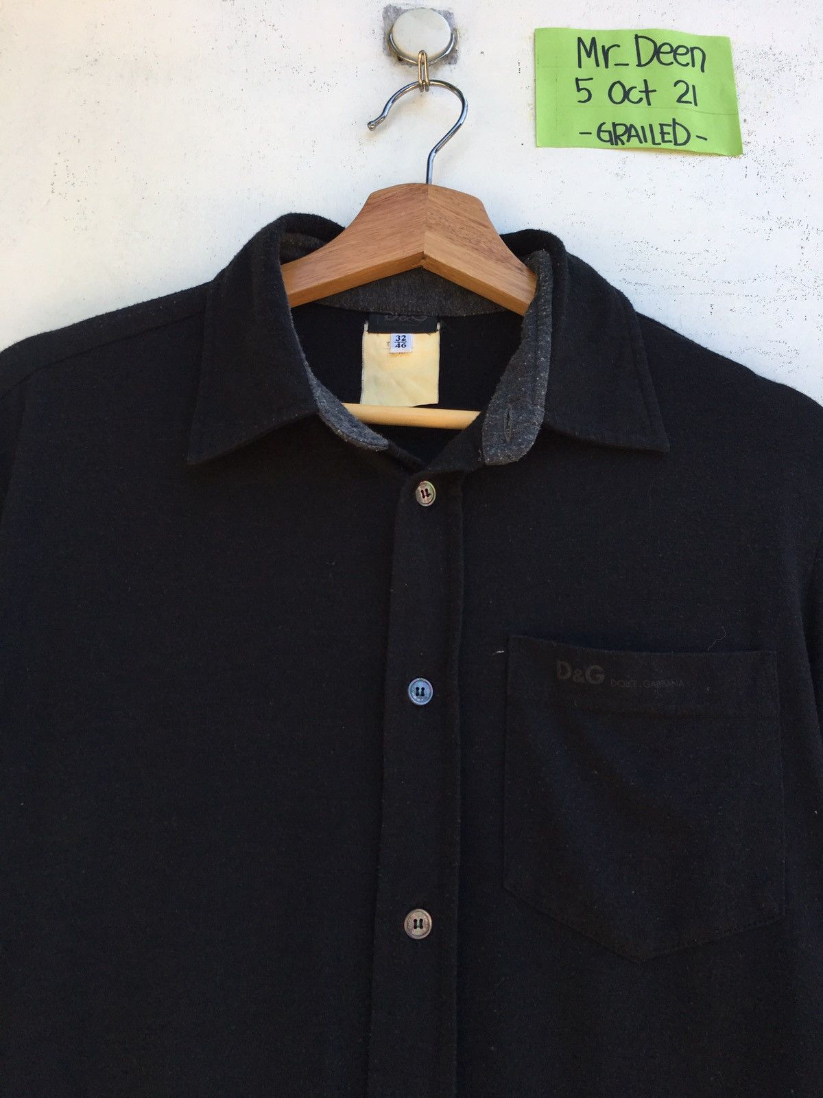 D&G ボタン　デザイン　シャツ　レア　ヴィンテージ Rare Vintage D&G Dolce and Gabbana Buttons Shirt