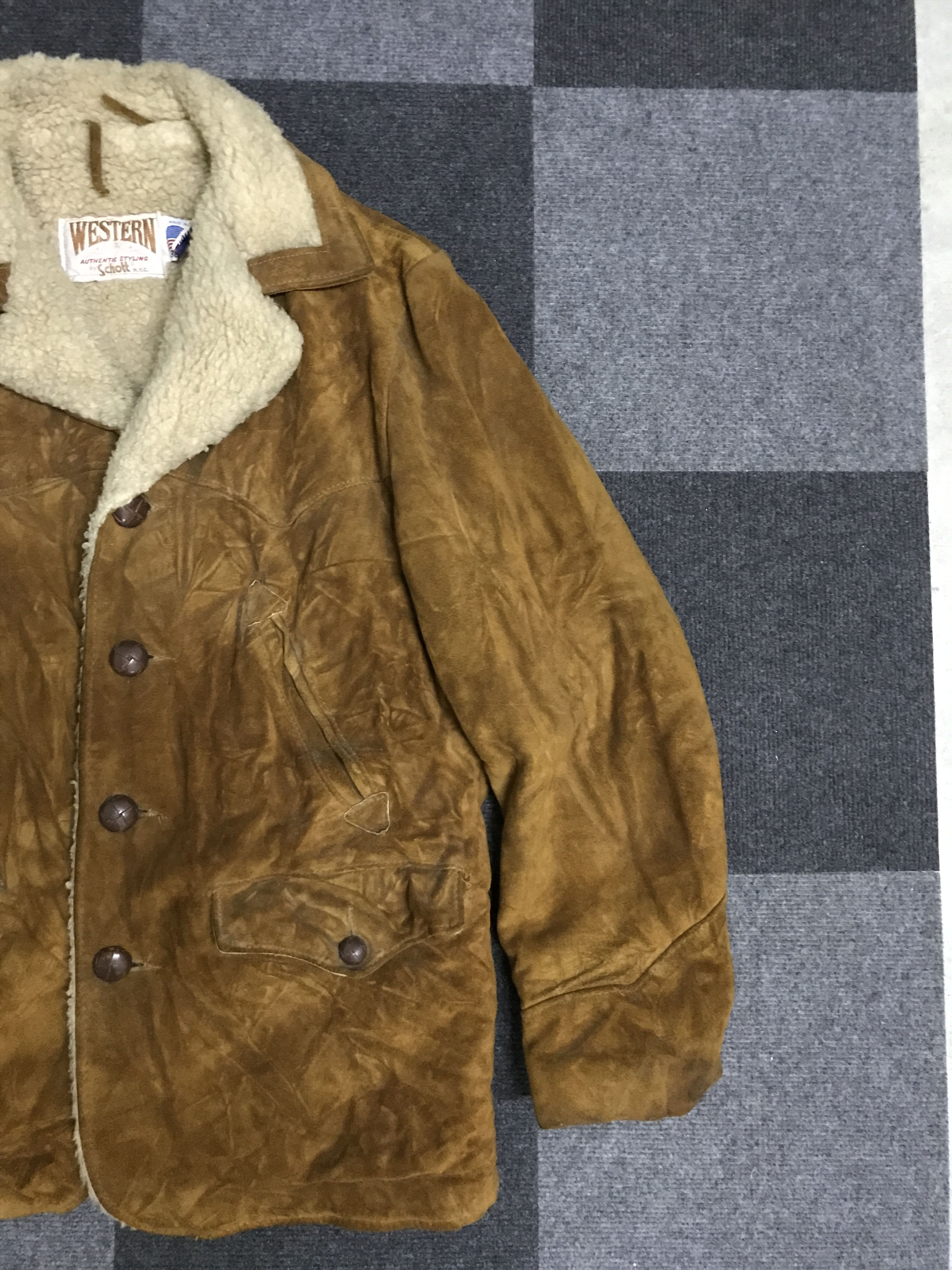 Schott J29 Vintage Schott WESTERN Suede Leather Sherpa Jacket Size US S / EU 44-46 / 1 - 3 Thumbnail