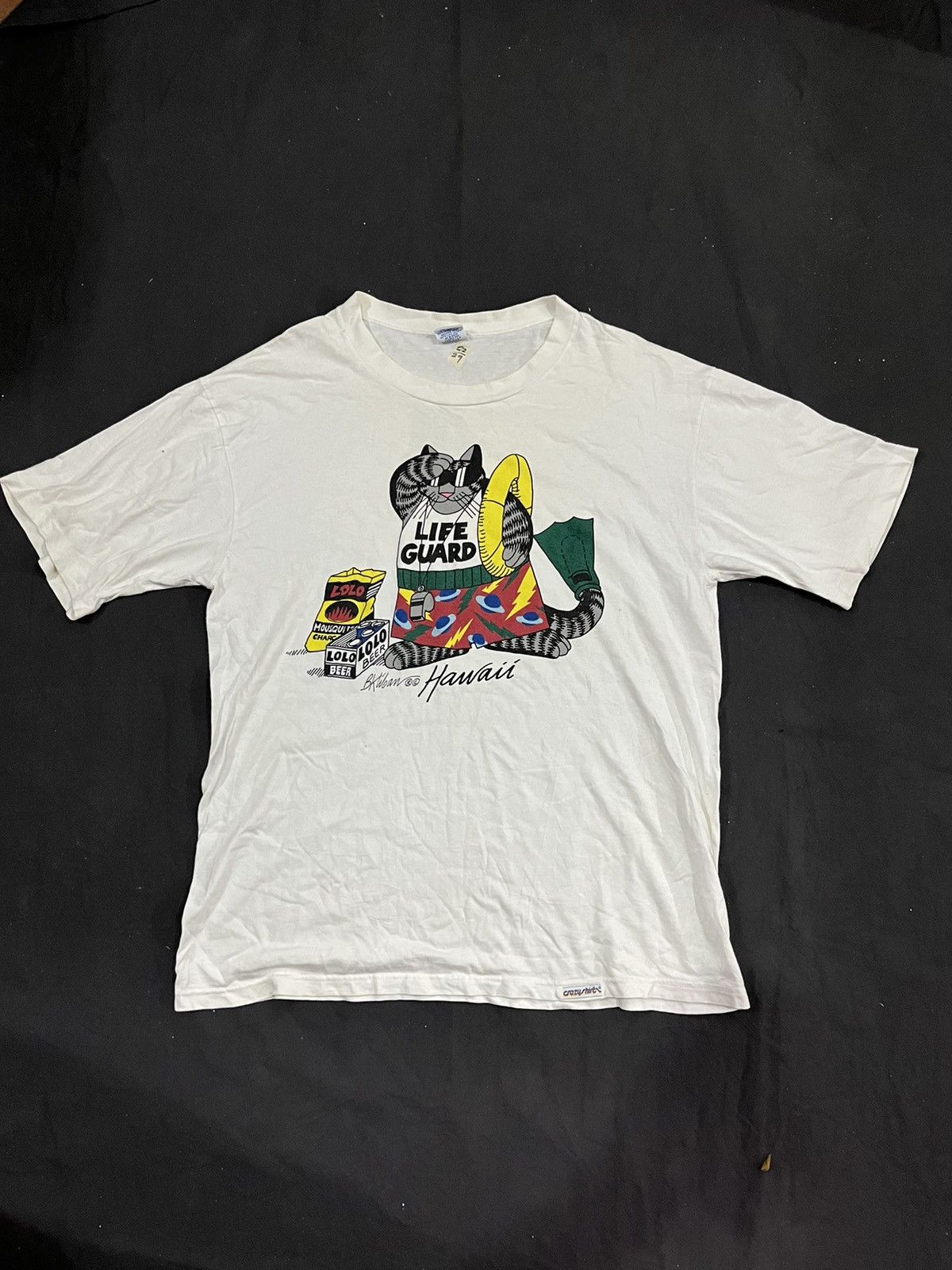 Vtg rare crazy shirts bkliban cat