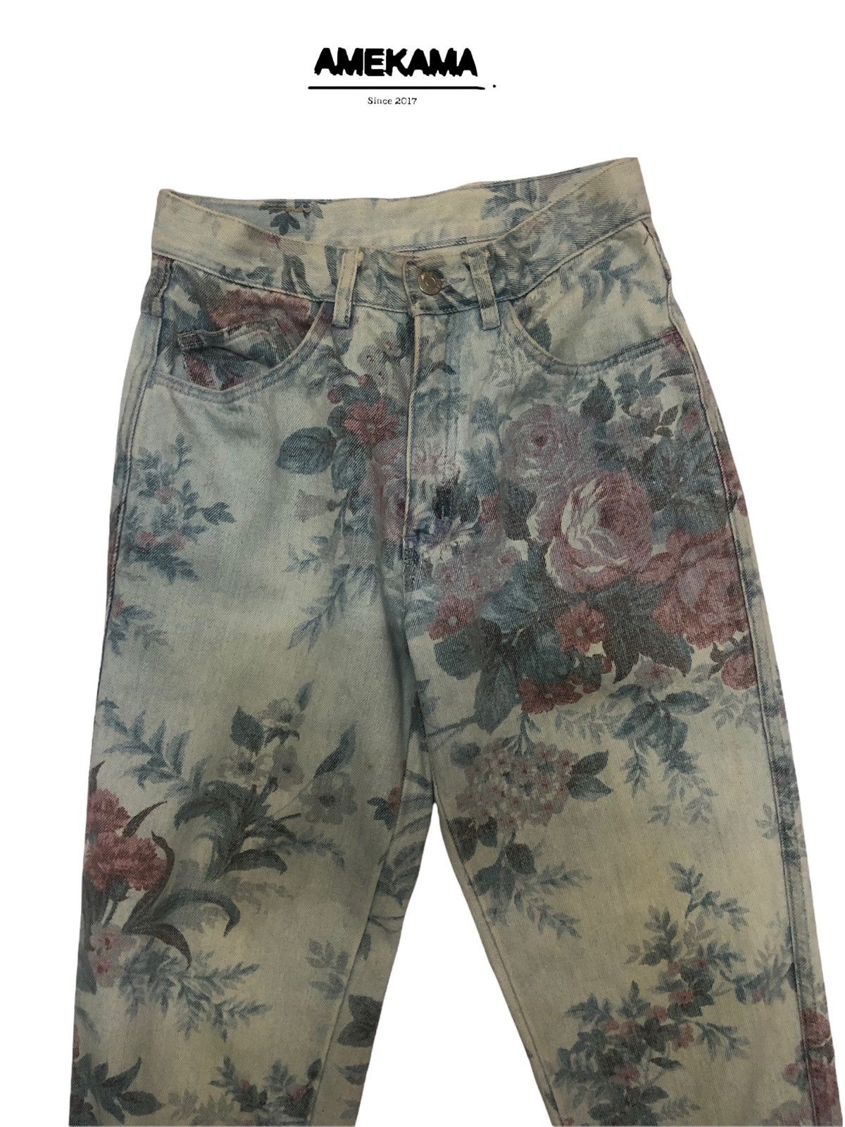 Hysteric Glamour Japanese Brand Jeanjer Jeans Floral Design Size US 26 / EU 42 - 2 Thumbnail