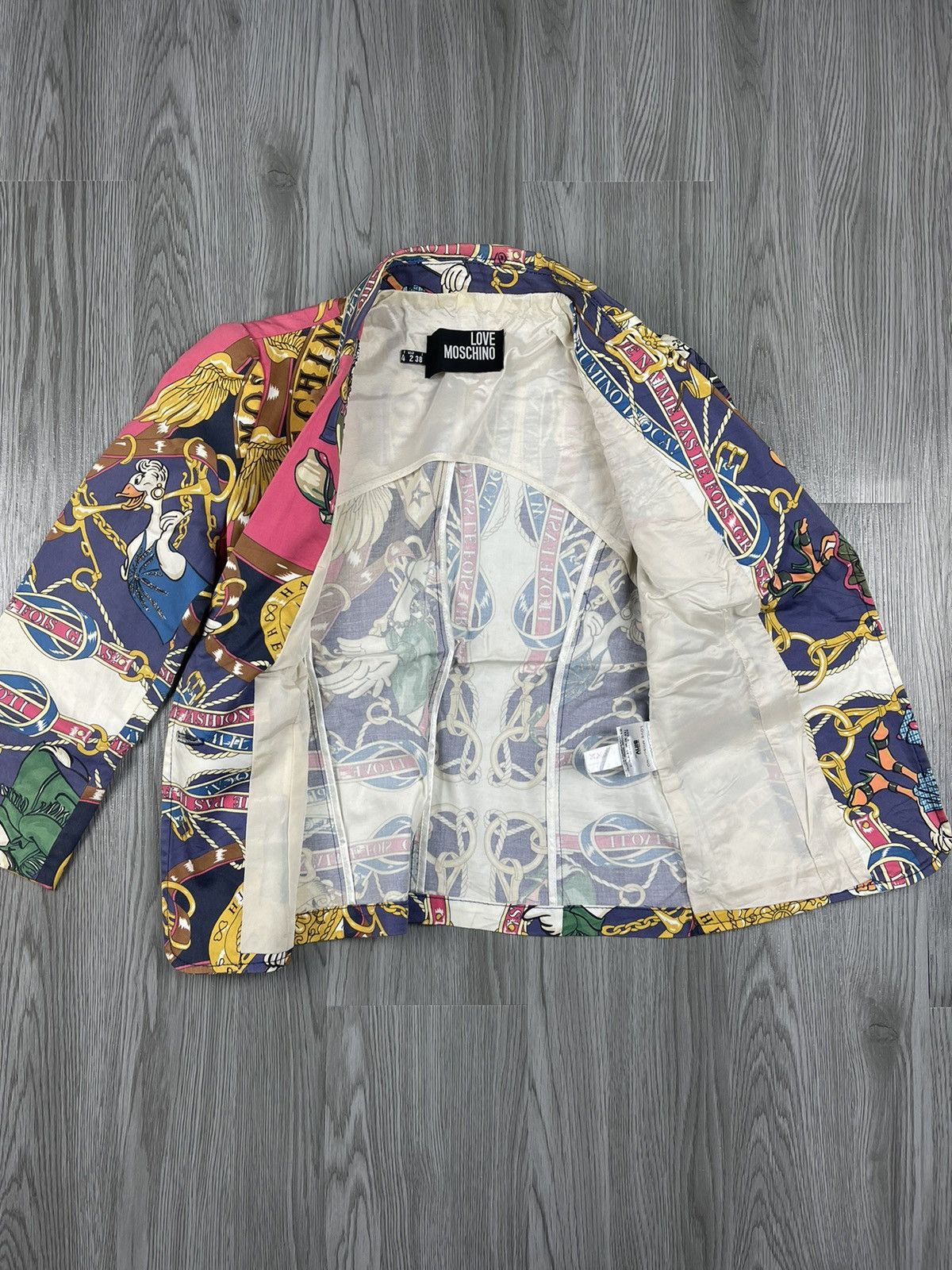 Designer × Moschino Love Moschino Full Printed Coat Jacket Size XS / US 0-2 / IT 36-38 - 5 Thumbnail