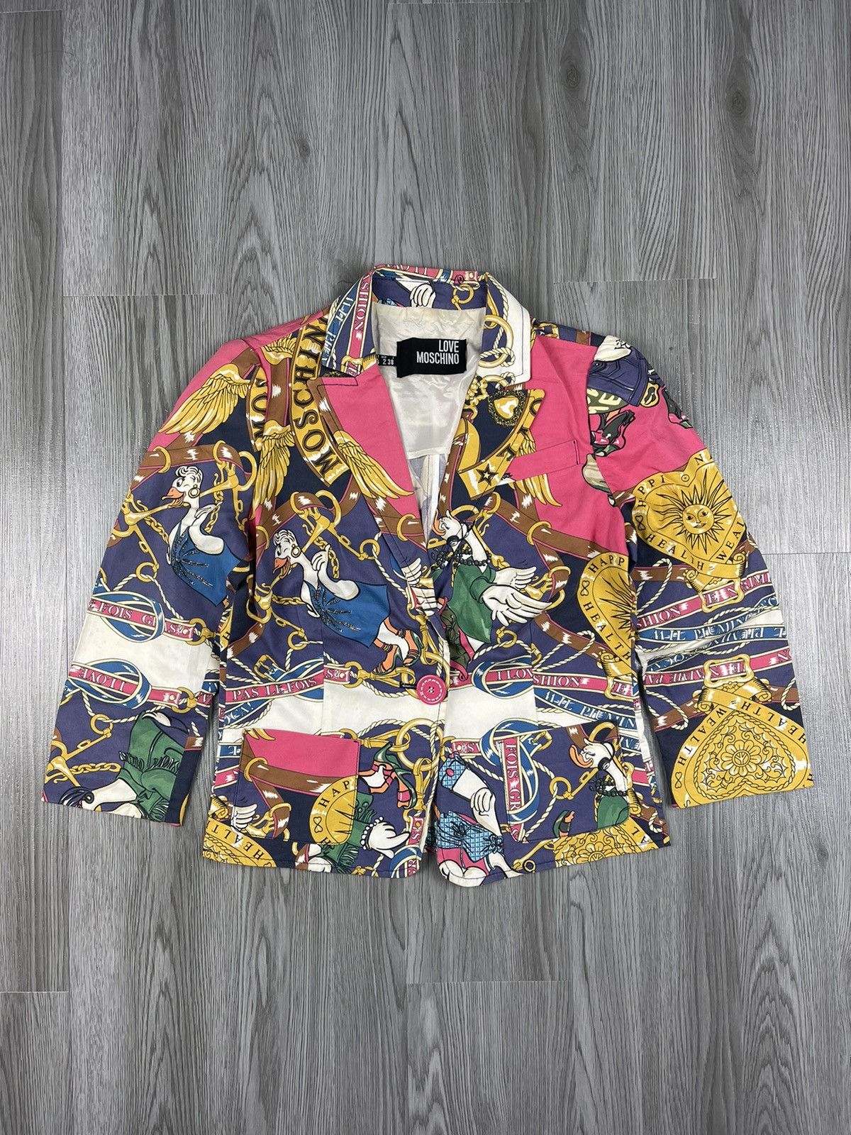 Designer × Moschino Love Moschino Full Printed Coat Jacket Size XS / US 0-2 / IT 36-38 - 1 Thumbnail