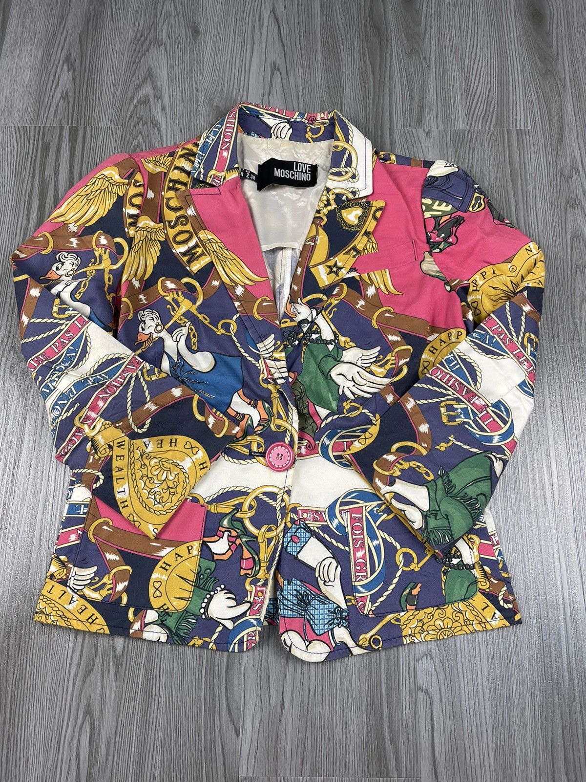 Designer × Moschino Love Moschino Full Printed Coat Jacket Size XS / US 0-2 / IT 36-38 - 4 Thumbnail
